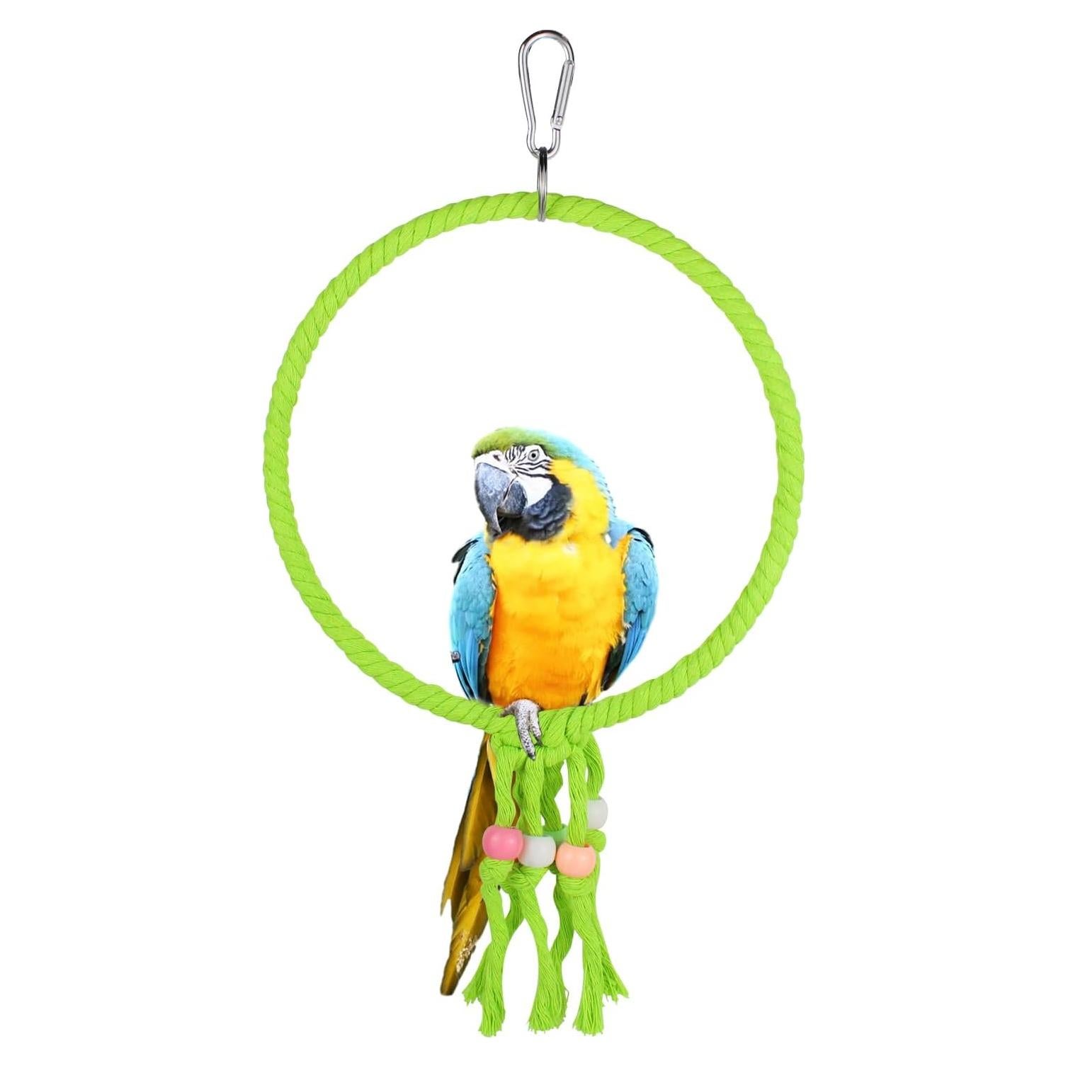 Columpio para Aves LuckyOpt 20 cm Cuerda Algodón Verde