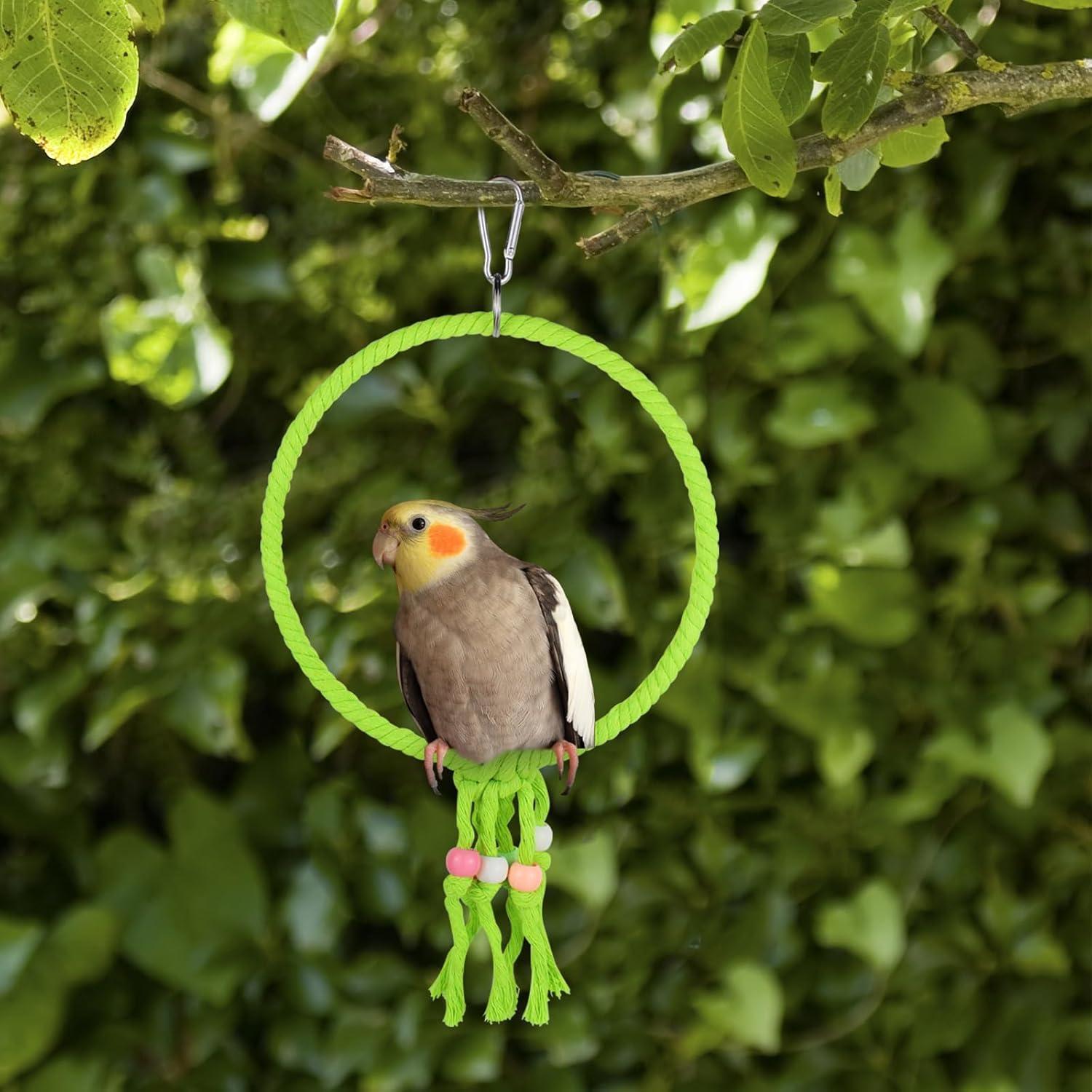 Columpio para Aves LuckyOpt 20 cm Cuerda Algodón Verde