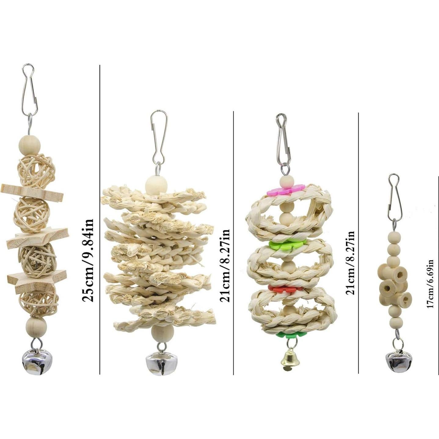 Juguetes para Aves Deloky 7 Piezas Masticables y Columpios