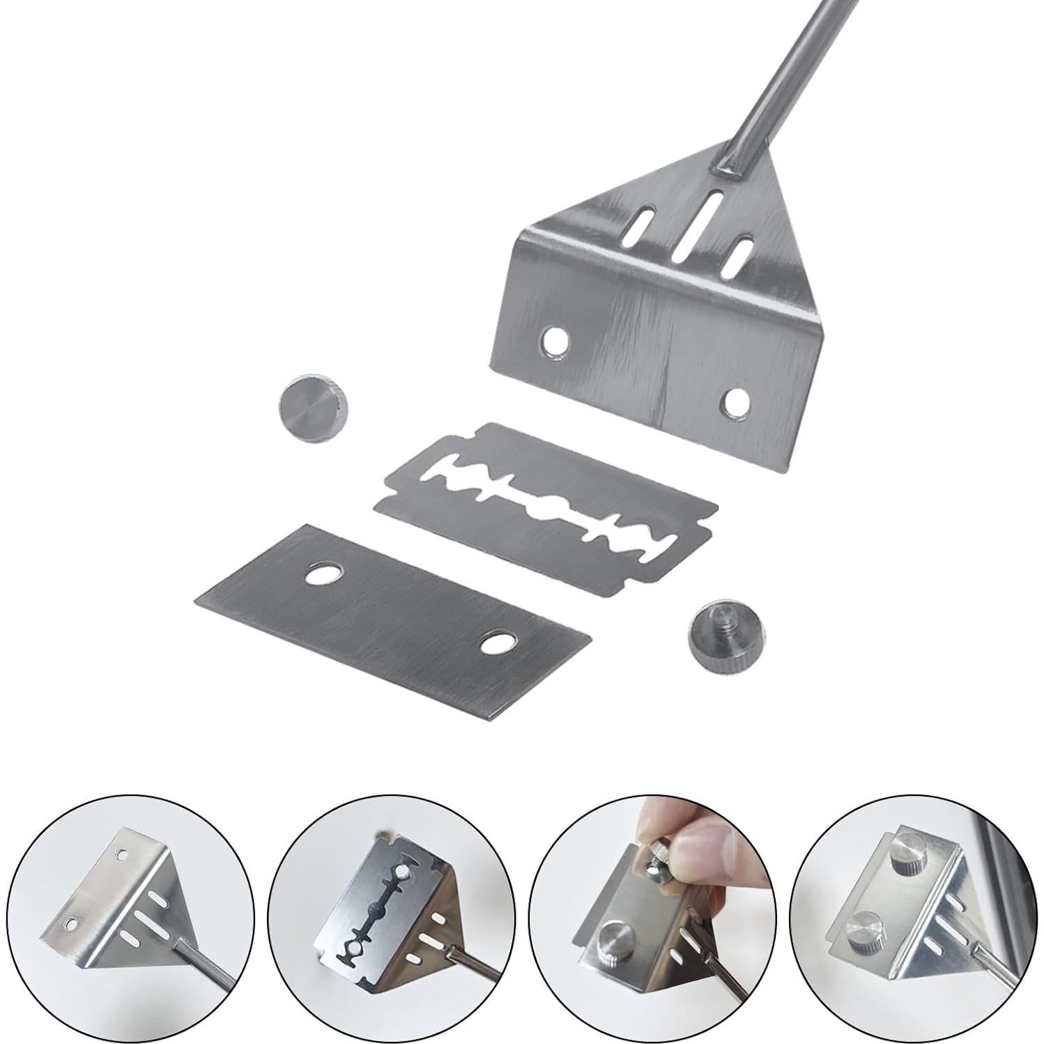 Raspador de Algas Kirecoo 65 cm Acero Inoxidable para Acuarios