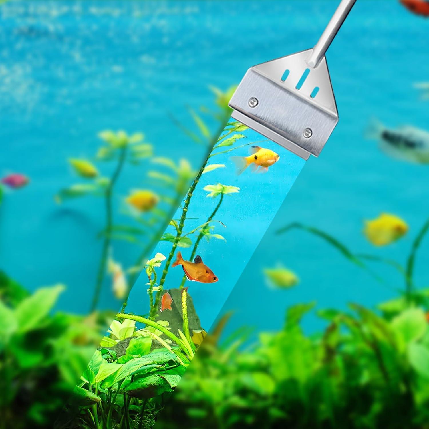 Raspador de Algas Kirecoo 65 cm Acero Inoxidable para Acuarios