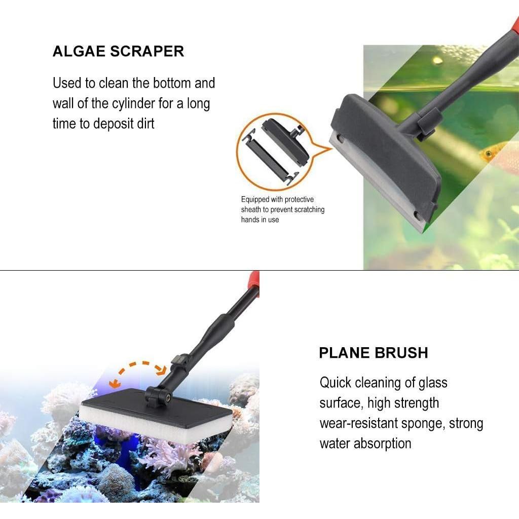 Kit de Limpieza de Acuario 6 en 1 UPETTOOLS con Mango Ajustable