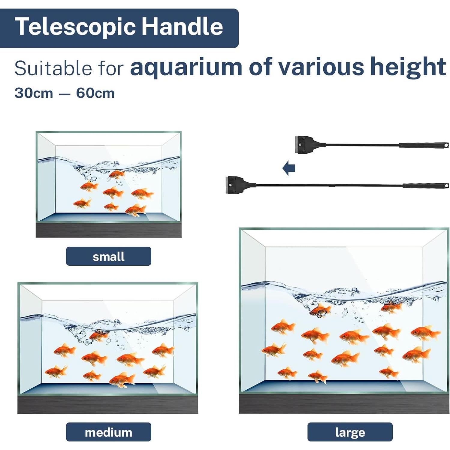 Raspador de Acuario Olaismln 53 cm con 5 Cuchillas Inox