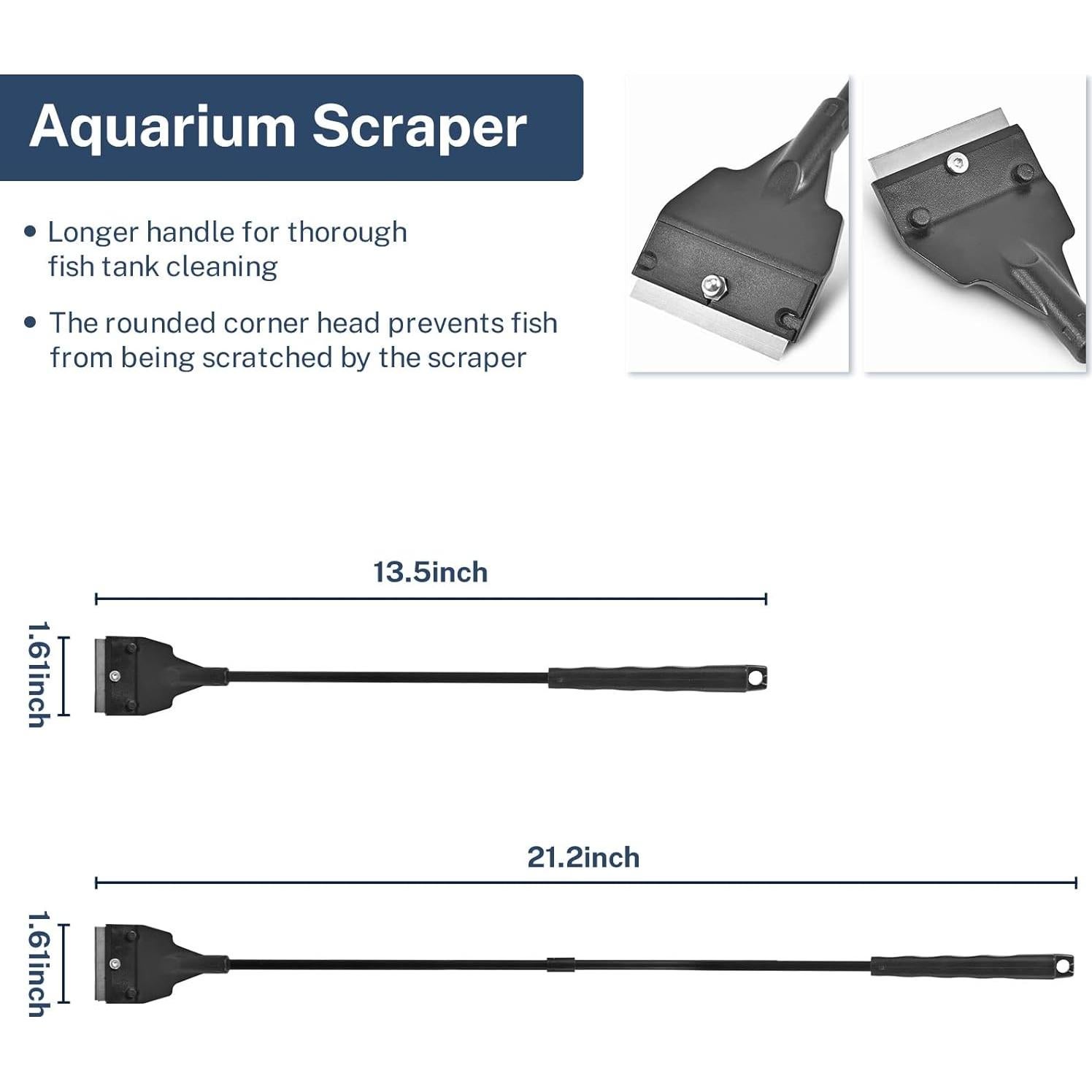 Raspador de Acuario Olaismln 53 cm con 5 Cuchillas Inox