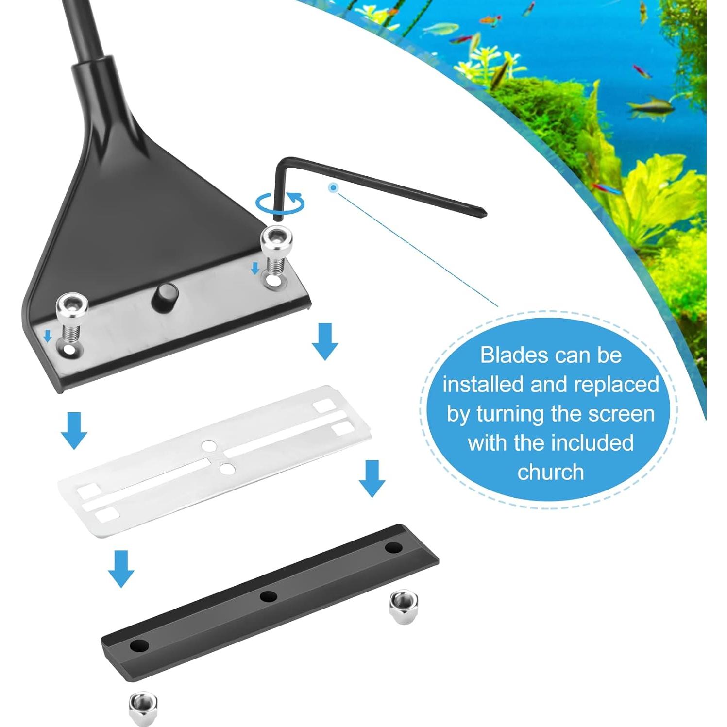 Rascador de Algas para Acuario Vimvins con 10 Cuchillas Reemplazables