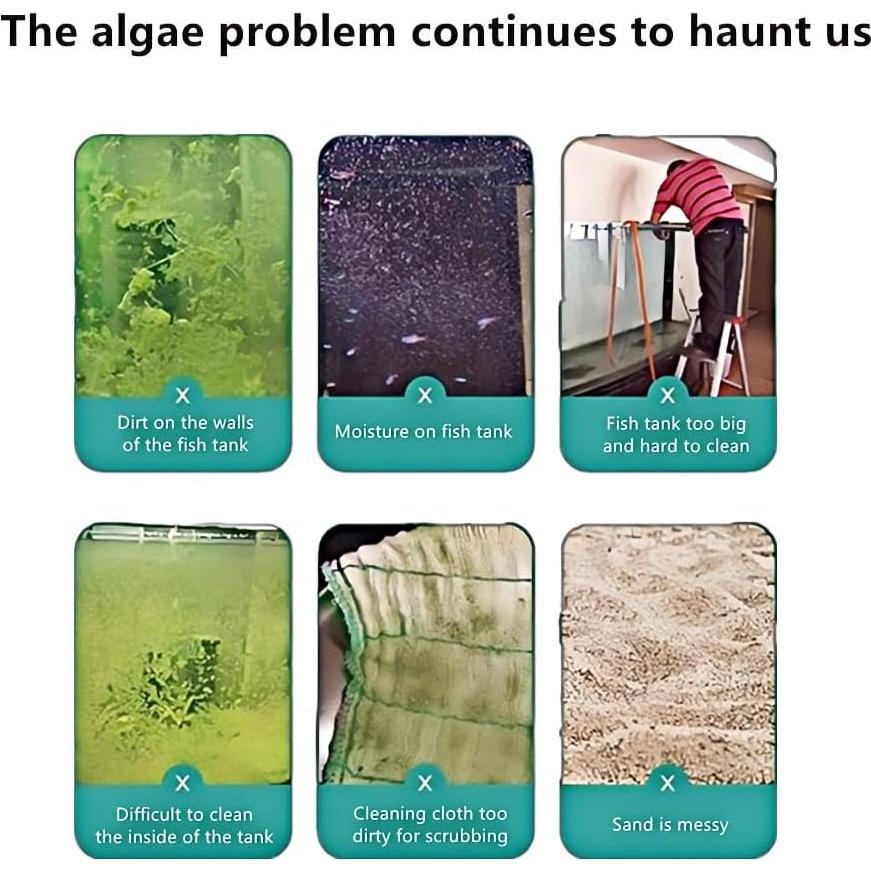 Rascador de Algas Lominie para Acuarios de Vidrio 65cm