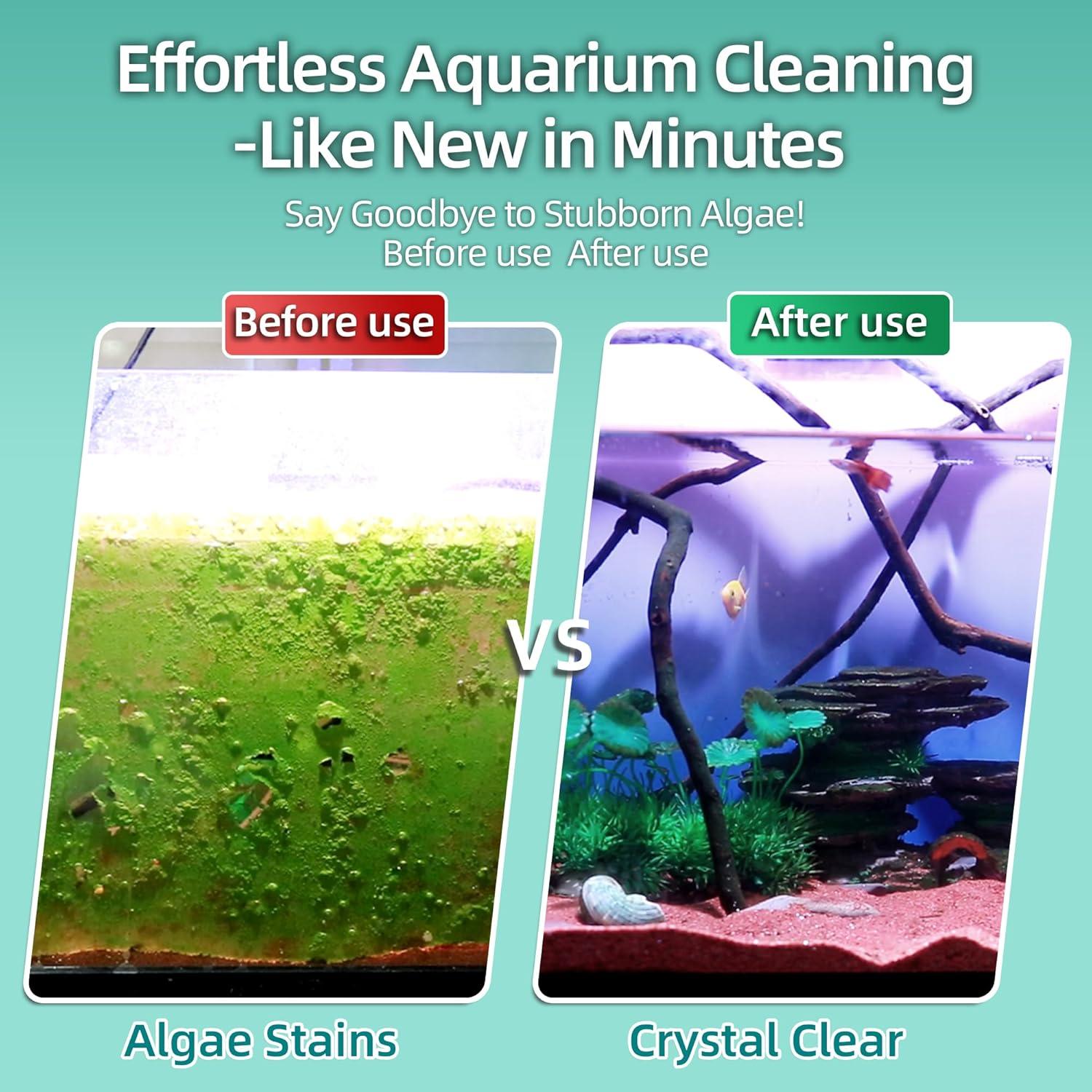 Raspador de Algas UPETTOOLS 2 en 1 para Acuarios 75-150L