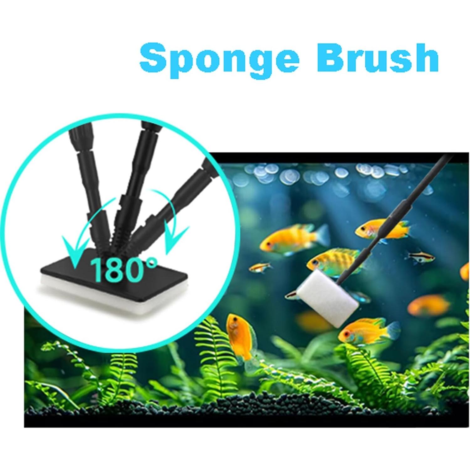 Kit de limpieza de acuarios Carefree Fish 4EN1 fibra carbono