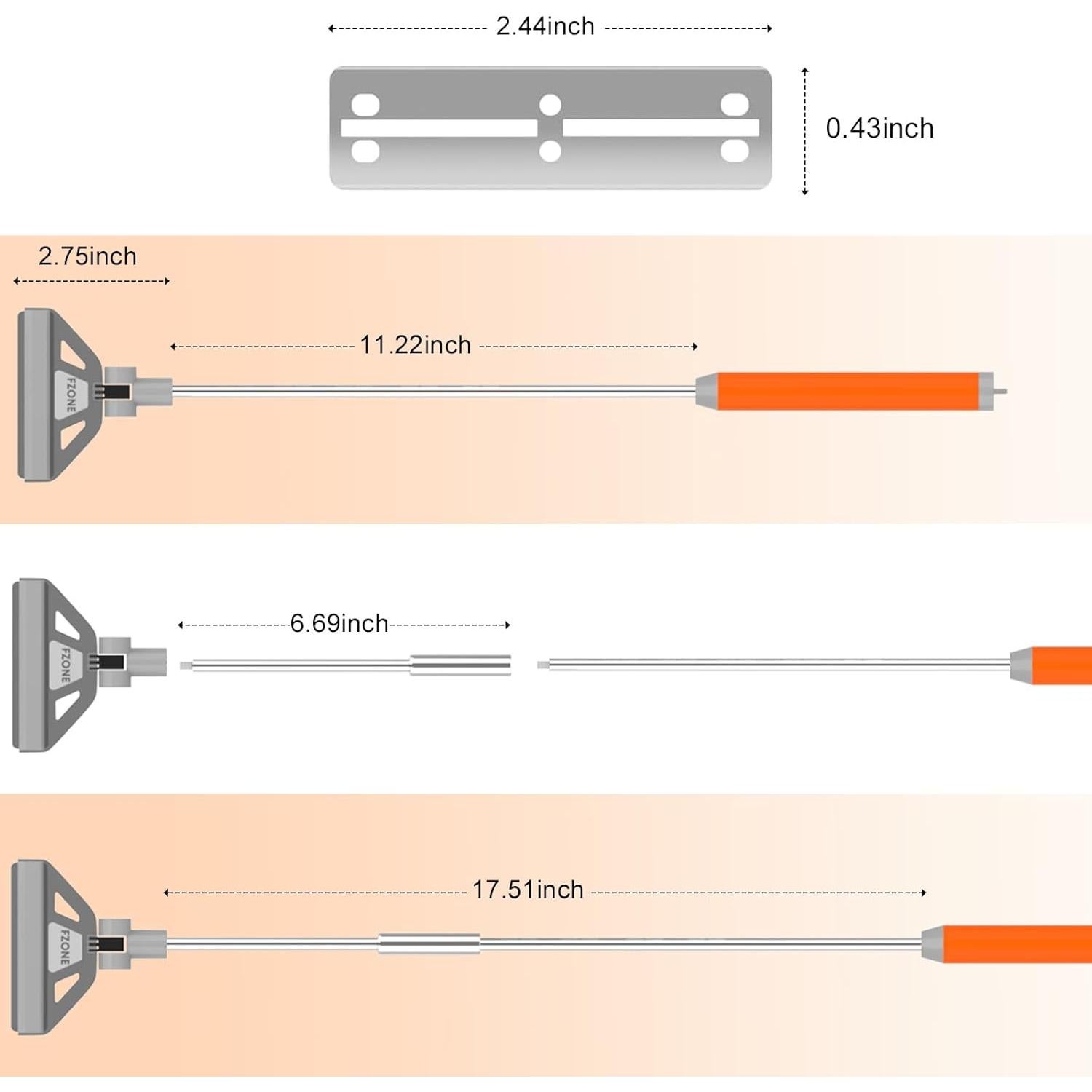 Raspador de Algas FZONE 2-en-1 para Acuarios 48.3cm-66cm