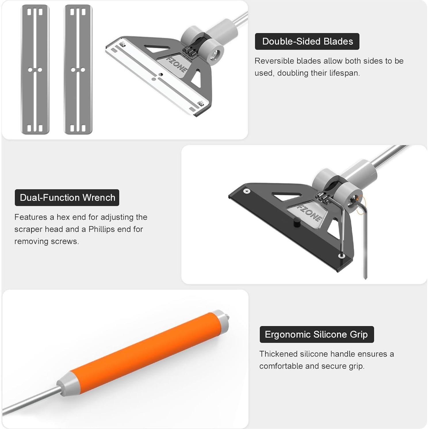 Raspador de Algas FZONE 2-en-1 para Acuarios 48.3cm-66cm