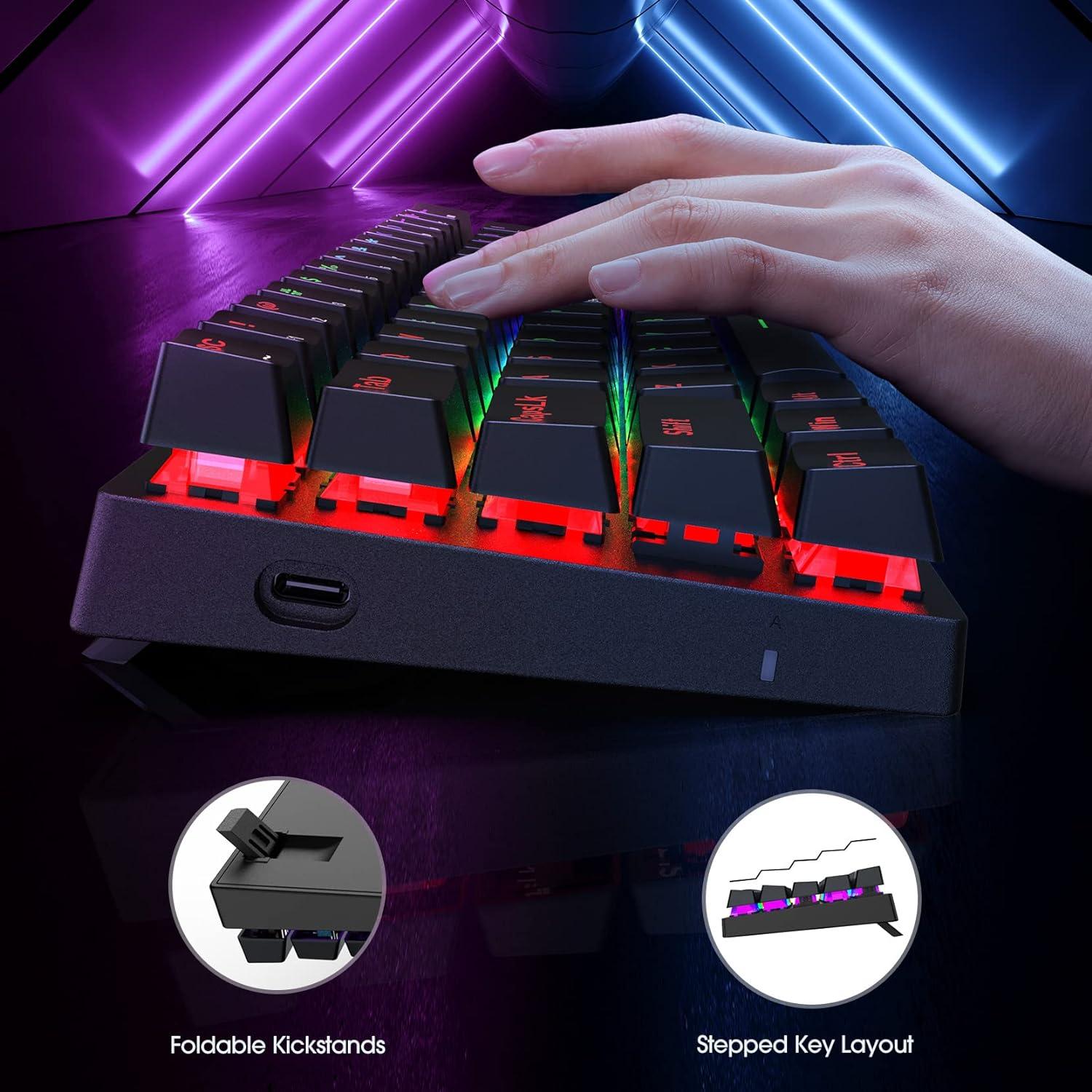 Teclado Mecánico Gaming CACKBIRD 60% Retroiluminado LED Negro