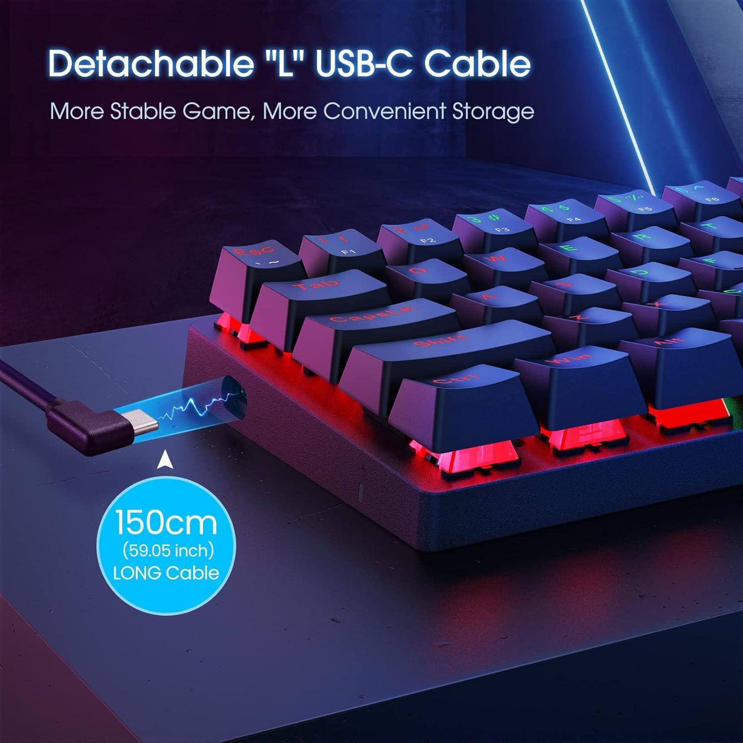 Teclado Mecánico Gaming CACKBIRD 60% Retroiluminado LED Negro