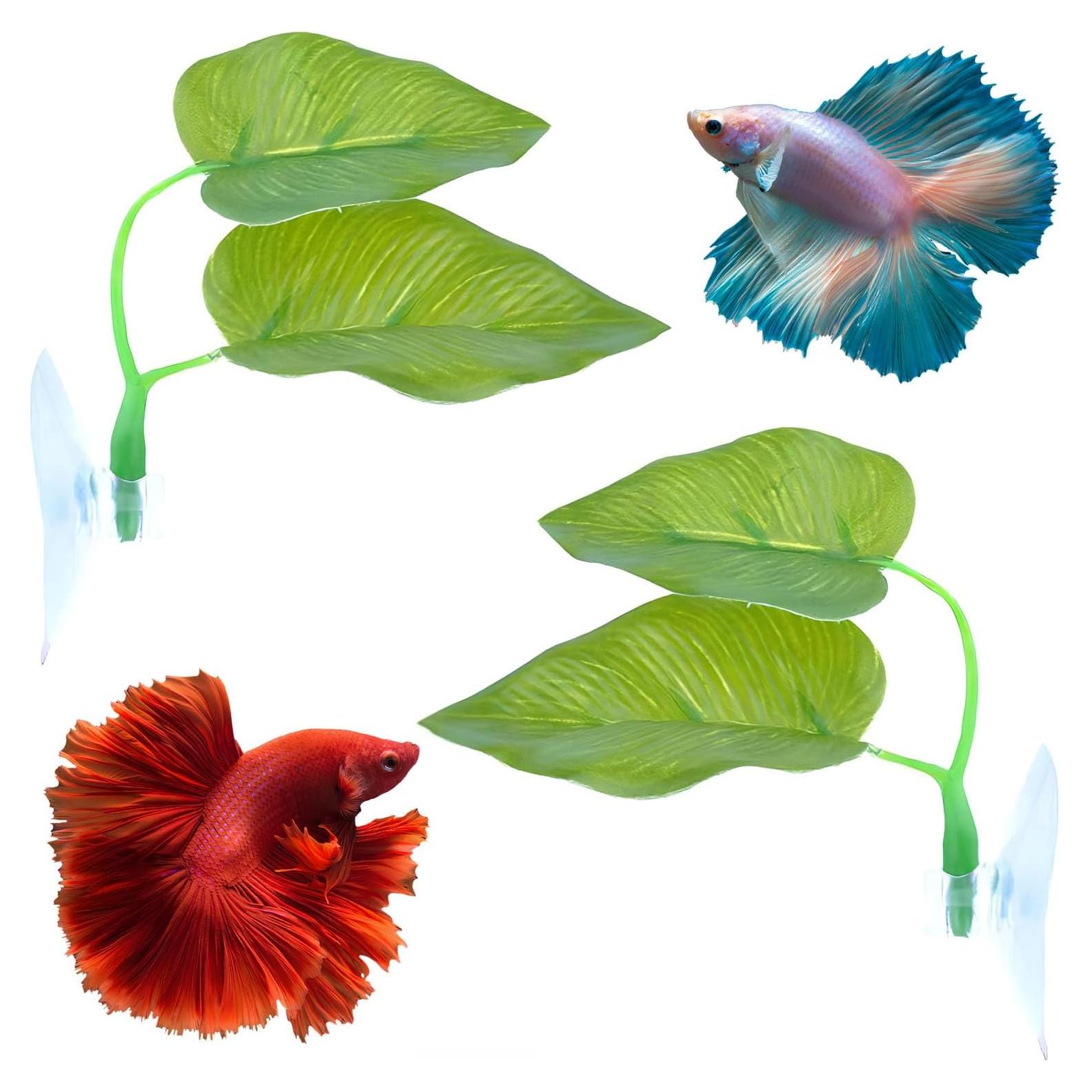 Hamaca de hojas para peces Betta Qi - 2 PCS decoraciones acuarios