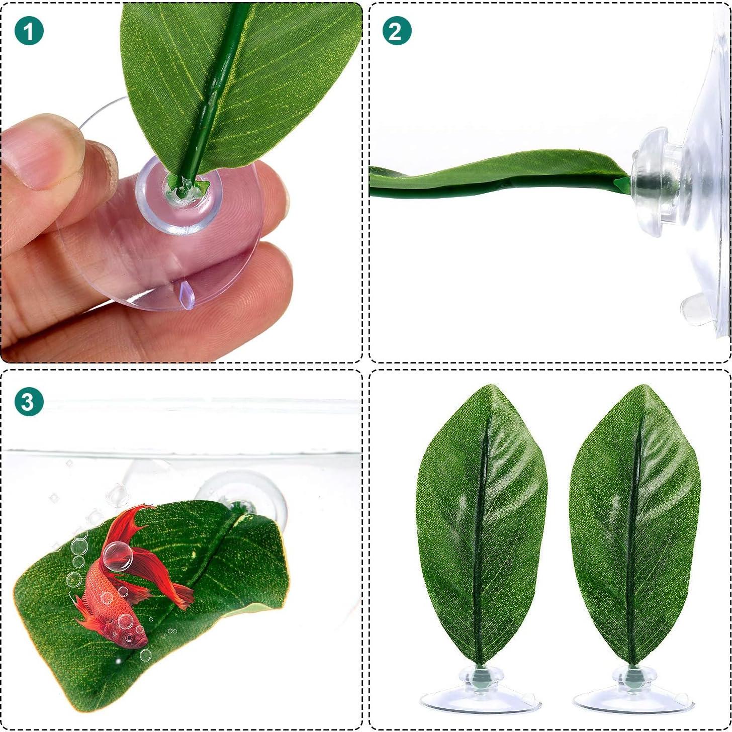 Hamaca de Hoja para Betta Boao - 4 Piezas, 10x11 cm