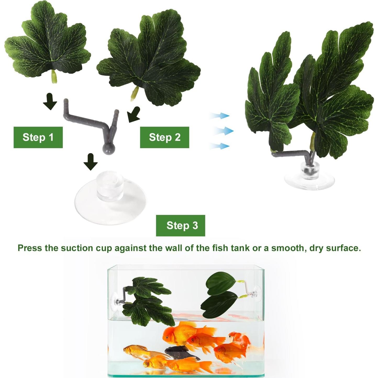 4 Hamacas de Hoja para Betta Lyreh con Ventosas - Verde