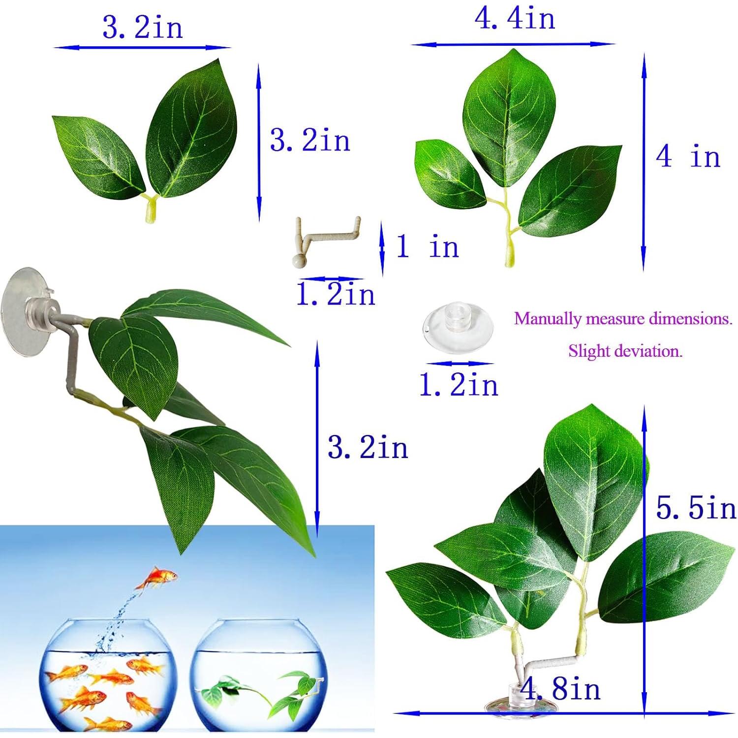 Hoja de Pescado AncBace para Acuario Verde 3 Pcs Decoración