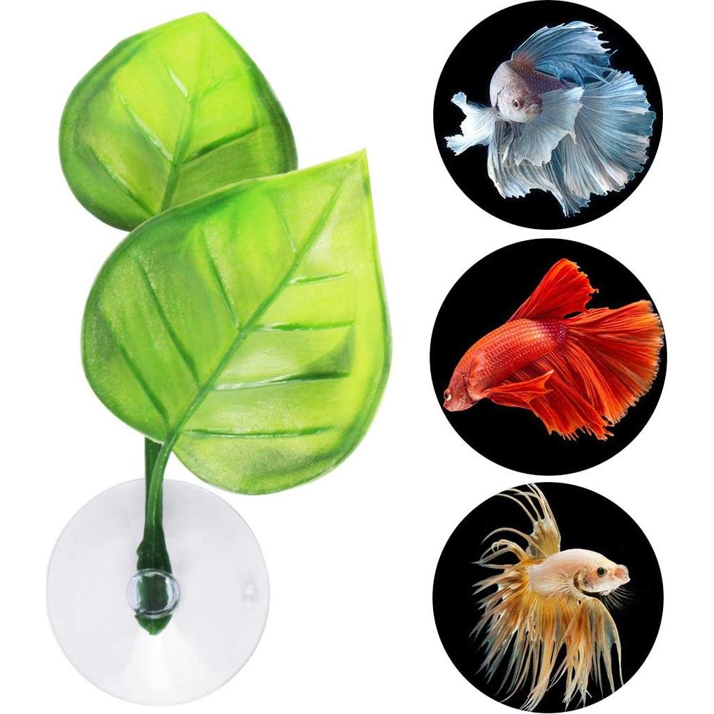 Hamaca de Hoja para Peces Betta Lystaii 4 Piezas Decorativa