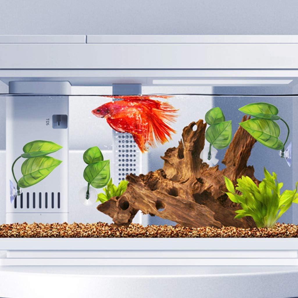 Hamaca de Hoja para Peces Betta Lystaii 4 Piezas Decorativa