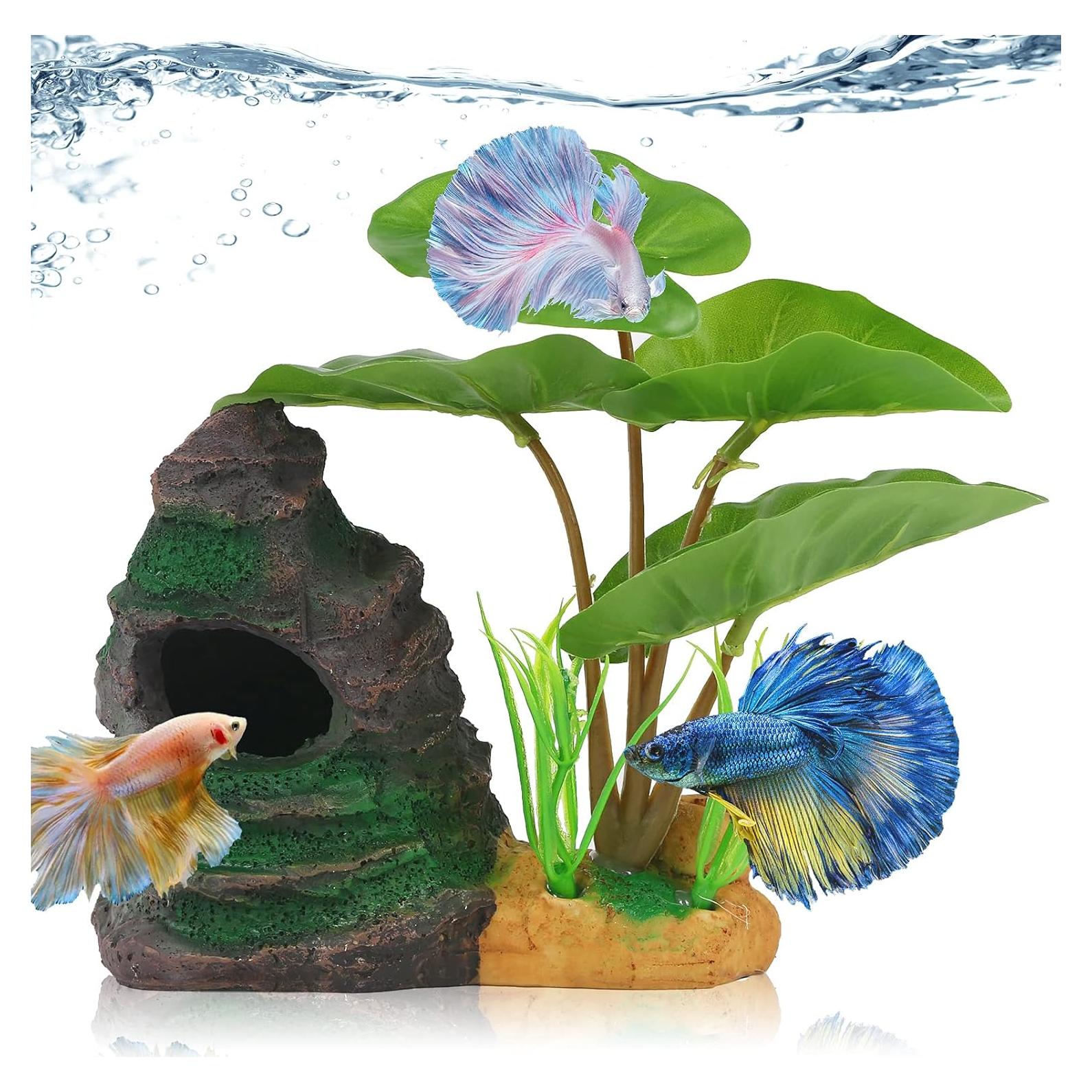 Decoración Acuario Coospider Hoja de Pato 16.5cm Resina