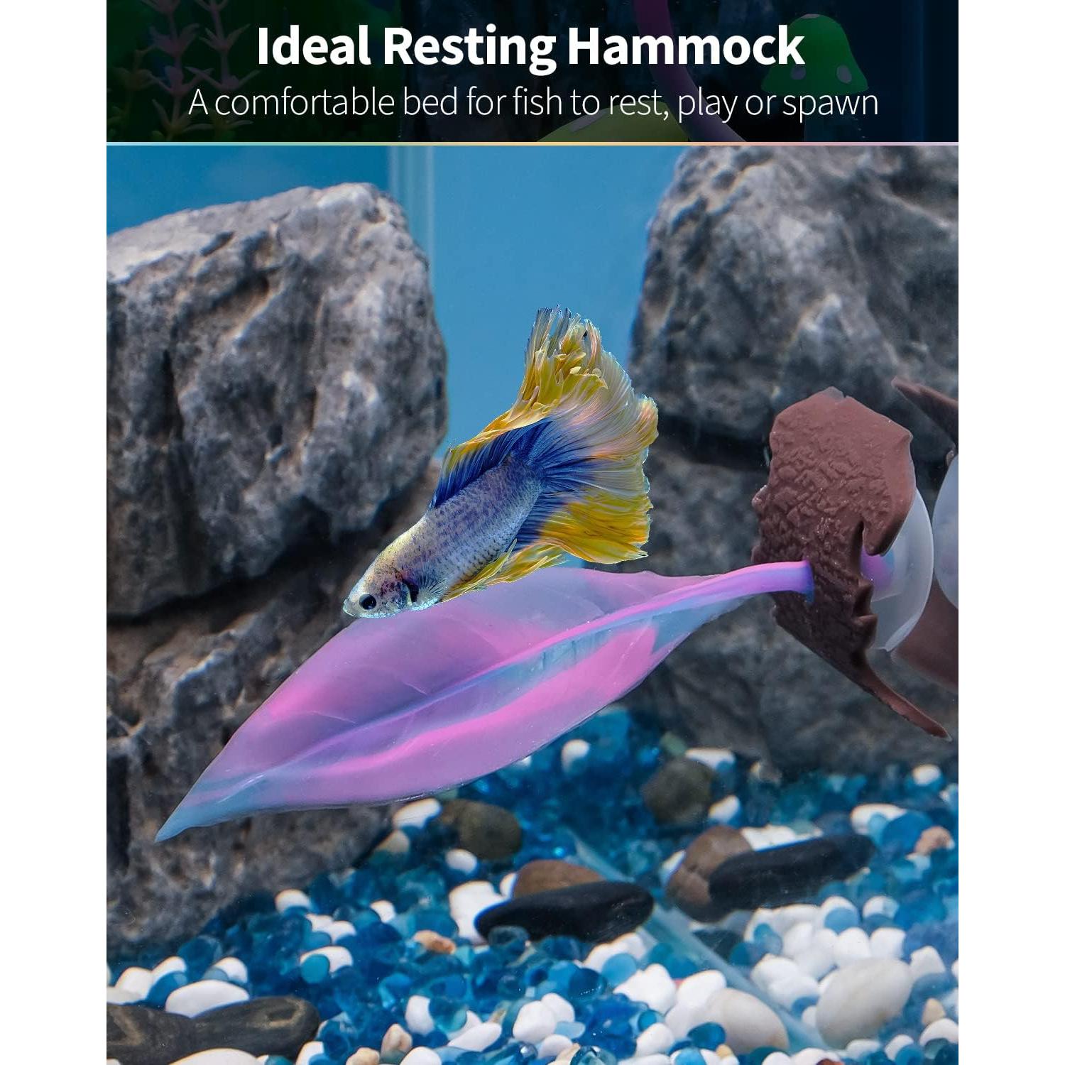 Hamaca de Hoja Uniclife para Betta, Silicona Rosa, 15.87x23.74cm