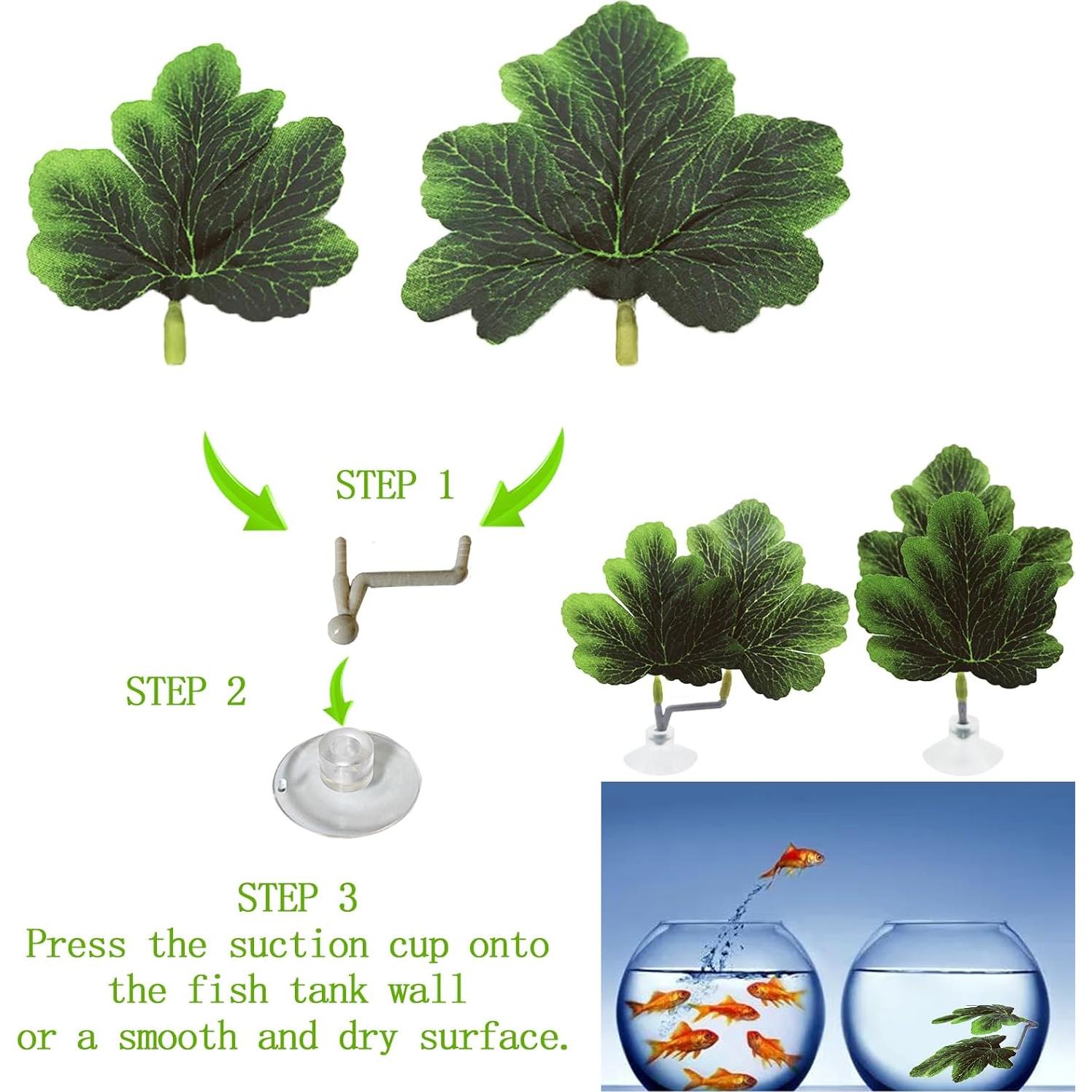 Hoja de Pescado Betta AncBace Amarilla 3pcs Accesorios Acuario