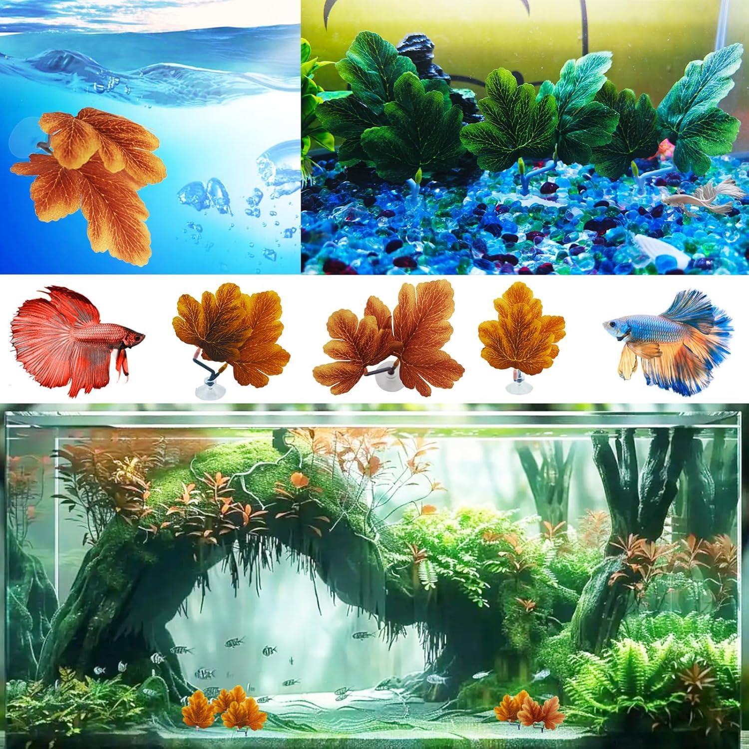Hoja de Pescado Betta AncBace Amarilla 3pcs Accesorios Acuario