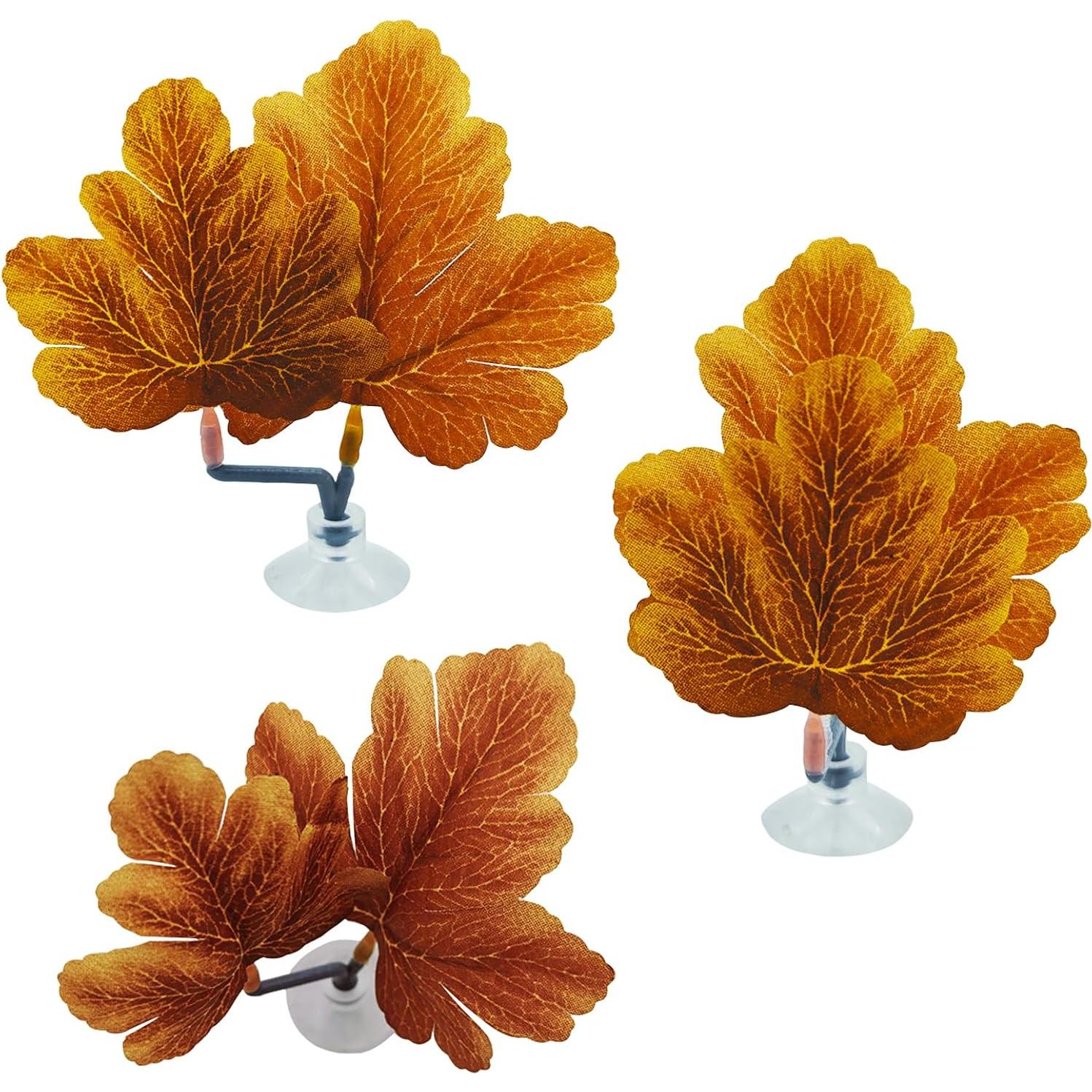 Hoja de Pescado Betta AncBace Amarilla 3pcs Accesorios Acuario