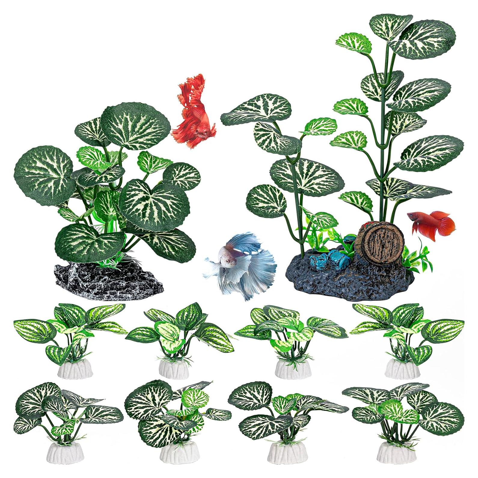 Plantas de Acuario Artificiales MyLifeUNIT - Paquete de 10