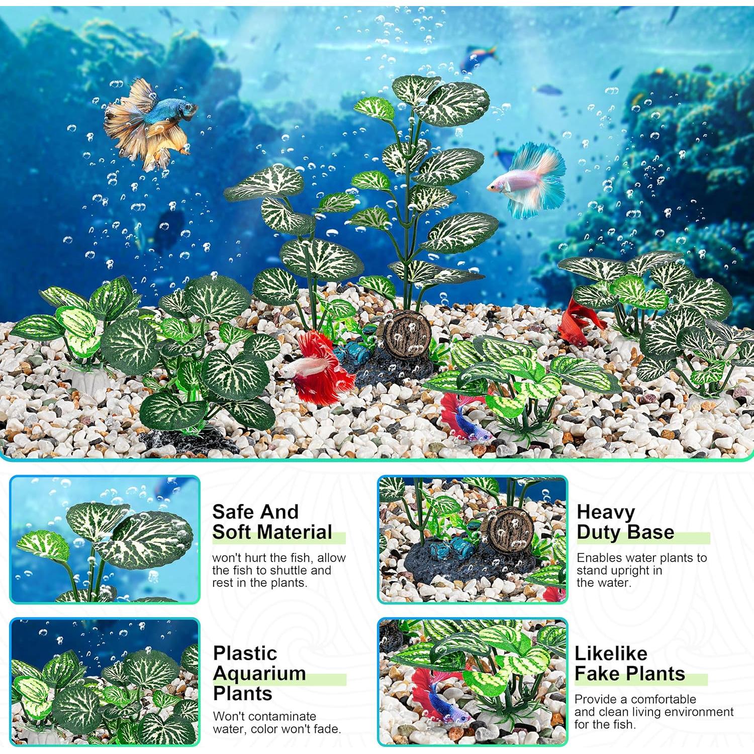 Plantas de Acuario Artificiales MyLifeUNIT - Paquete de 10