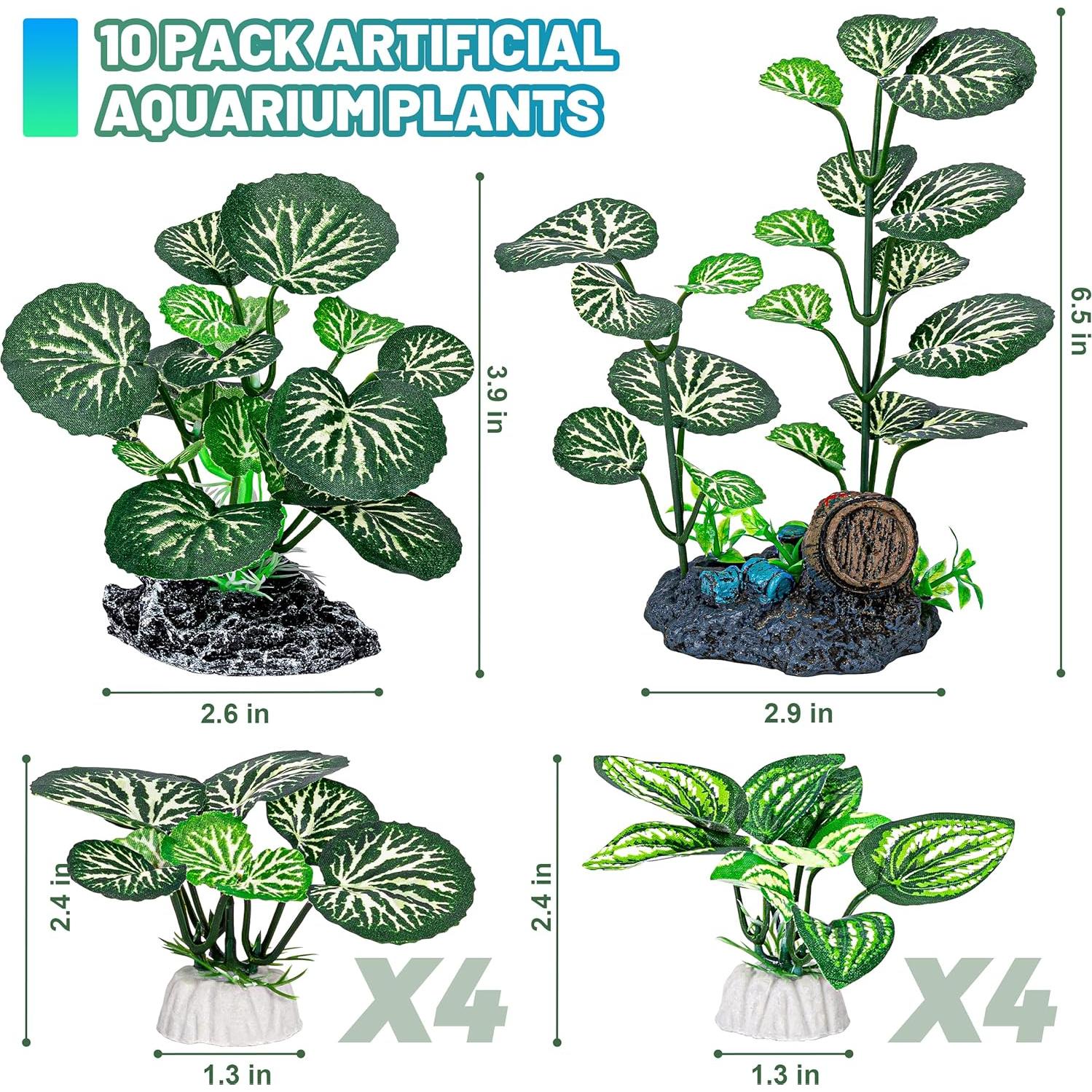 Plantas de Acuario Artificiales MyLifeUNIT - Paquete de 10