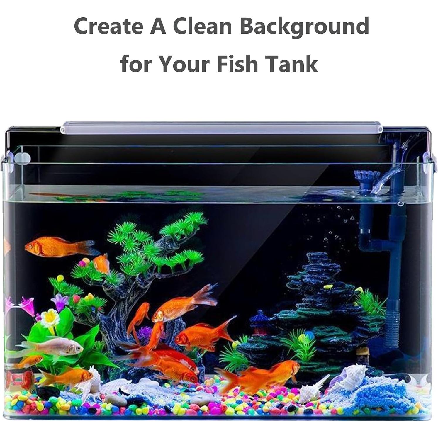 Fondo de Acuario Adherente Estático Negro PVC 60 x 30 cm