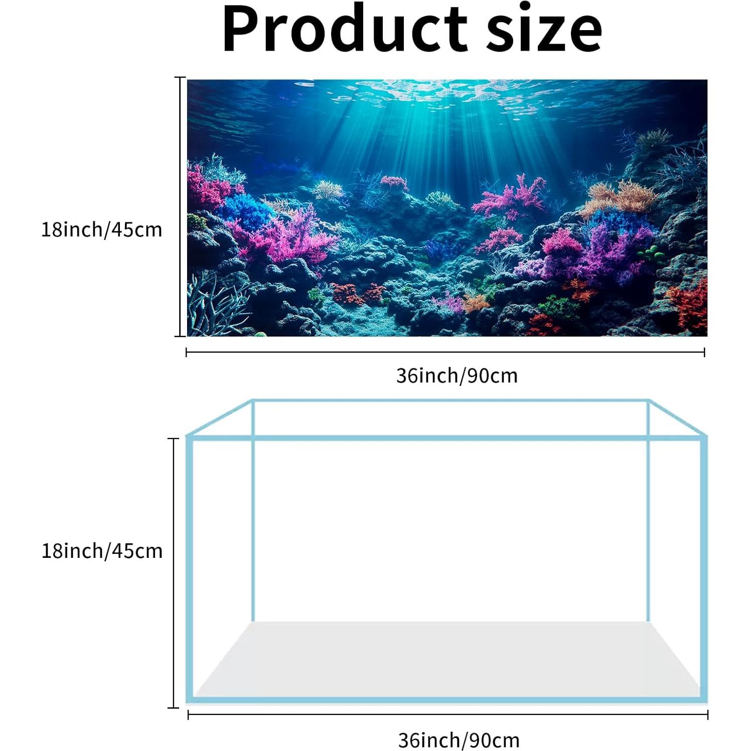 Fondo de Acuario Poliester COMSUN 90x45 cm Corales y Plantas