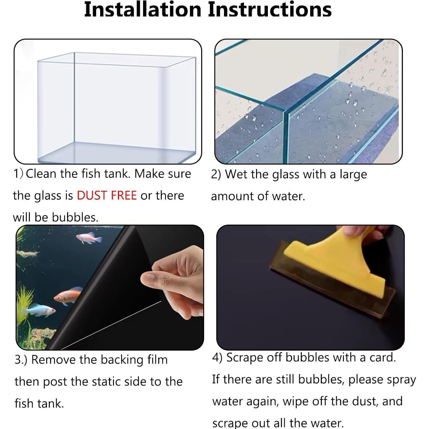 Fondo de Acuario Negro CICK SEED 30x99 cm Adhesión Estática