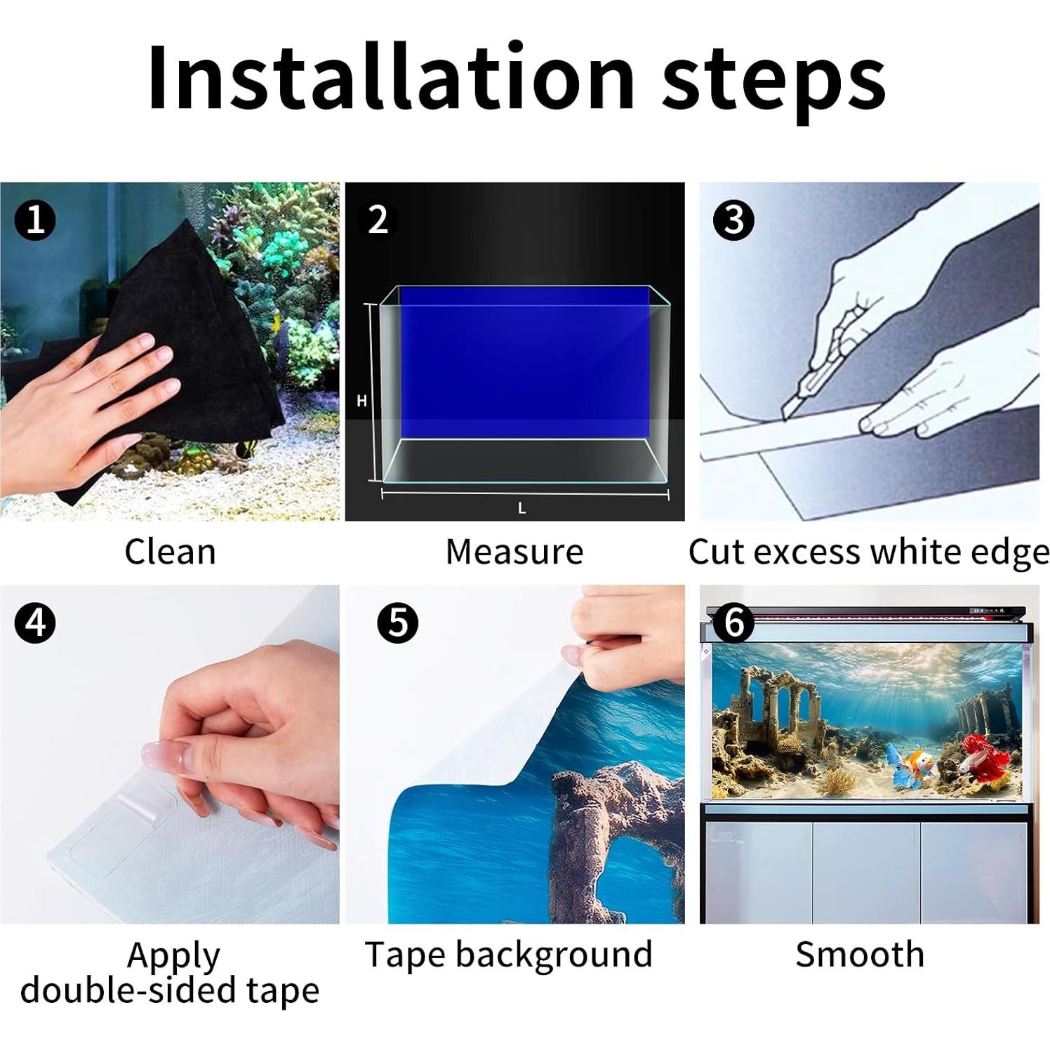 Fondo de Acuario Poliester COMSUN 90x45 cm Ruinas y Plantas