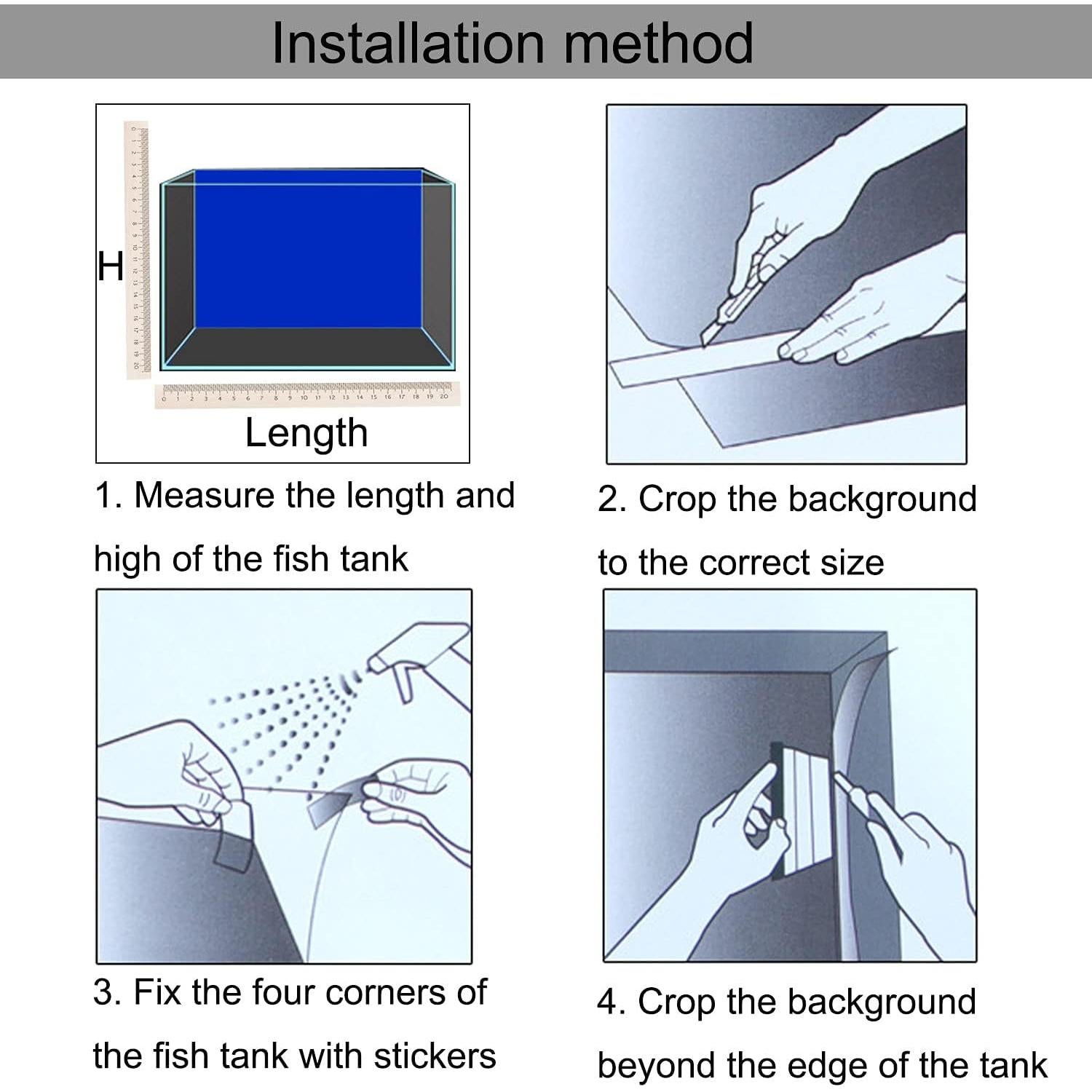 Fondo de Acuario Doble Cara ELEBOX 40x102 cm PVC Impermeable