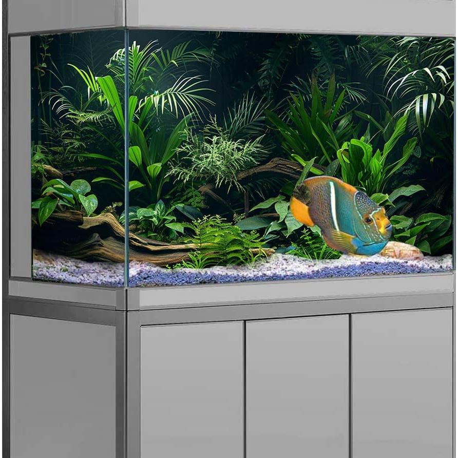 Fondo de Acuario Dizifinn 90x45 cm, Planta Acuática y Rama
