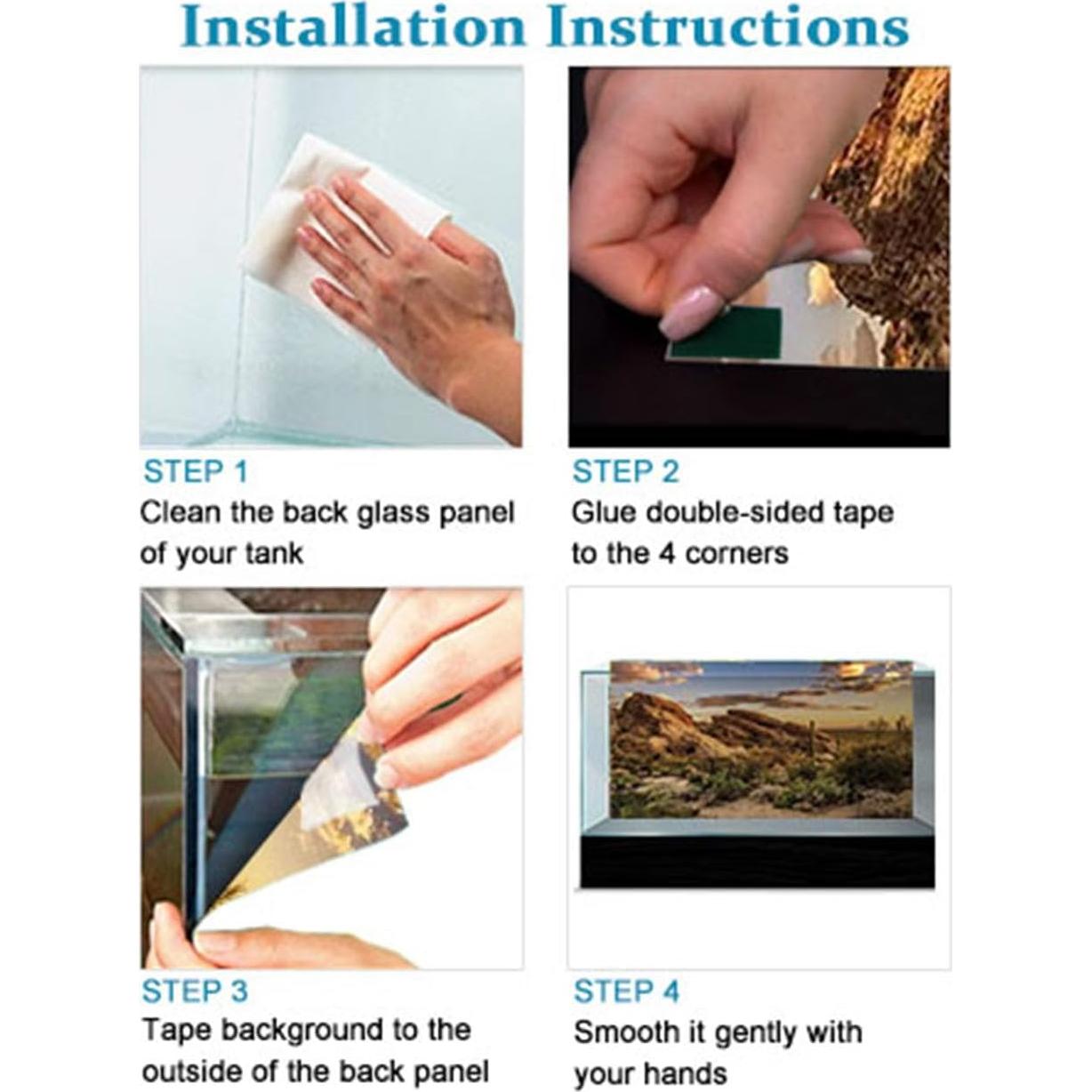 Fondo de Acuario Dizifinn 90x45 cm, Planta Acuática y Rama