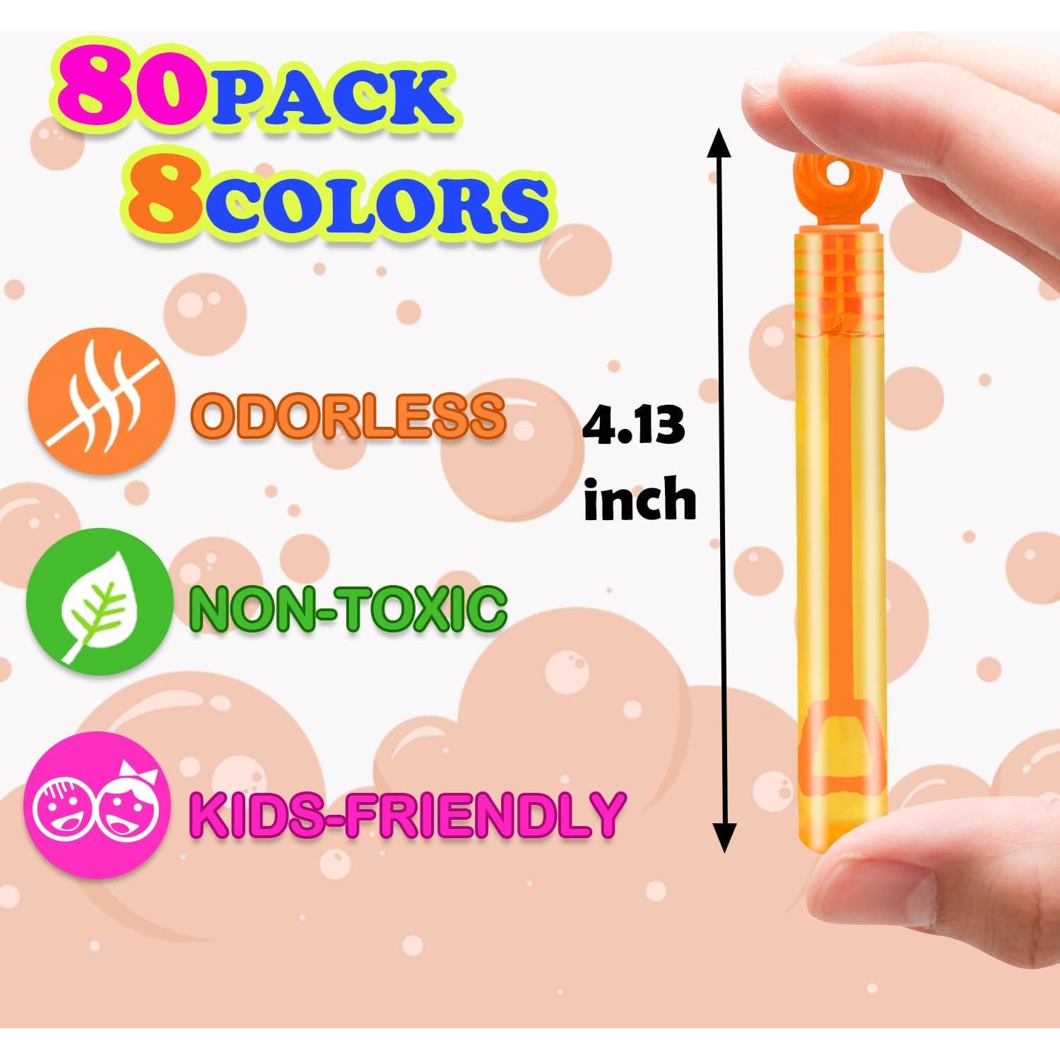 Mini Varitas de Burbujas Leetous 80 Piezas para Niños