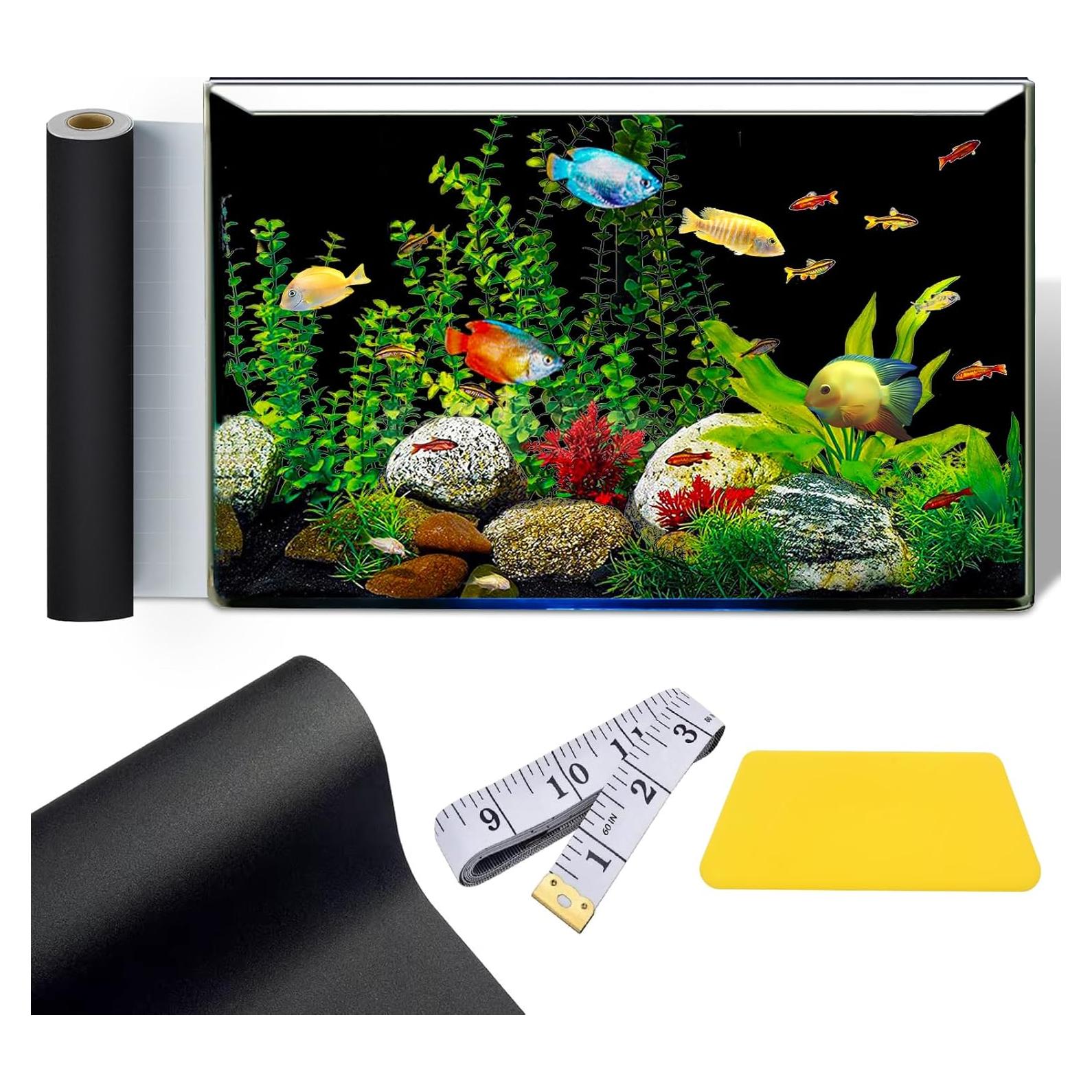 Fondo de Acuario Autoadhesivo Negro GOYJOY 30x130 cm