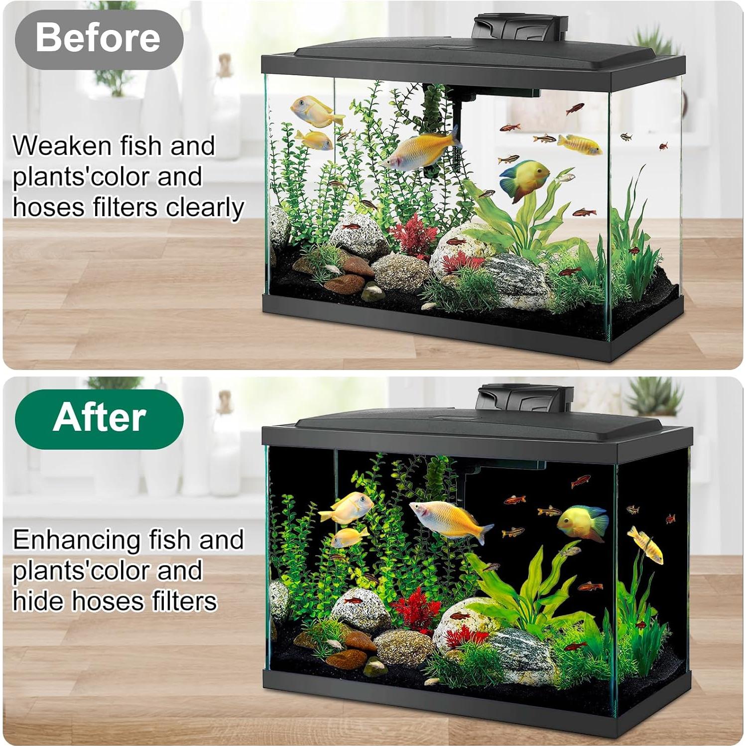 Fondo de Acuario Autoadhesivo Negro GOYJOY 30x130 cm