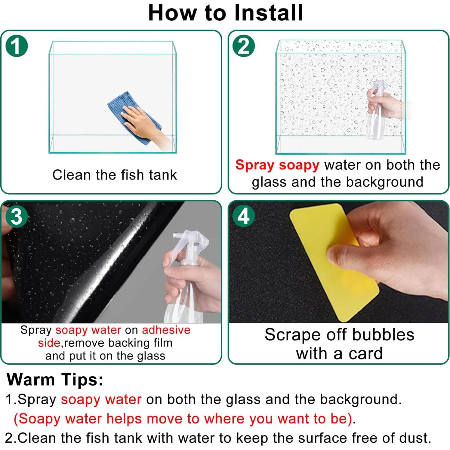 Fondo de Acuario Autoadhesivo Negro GOYJOY 30x130 cm