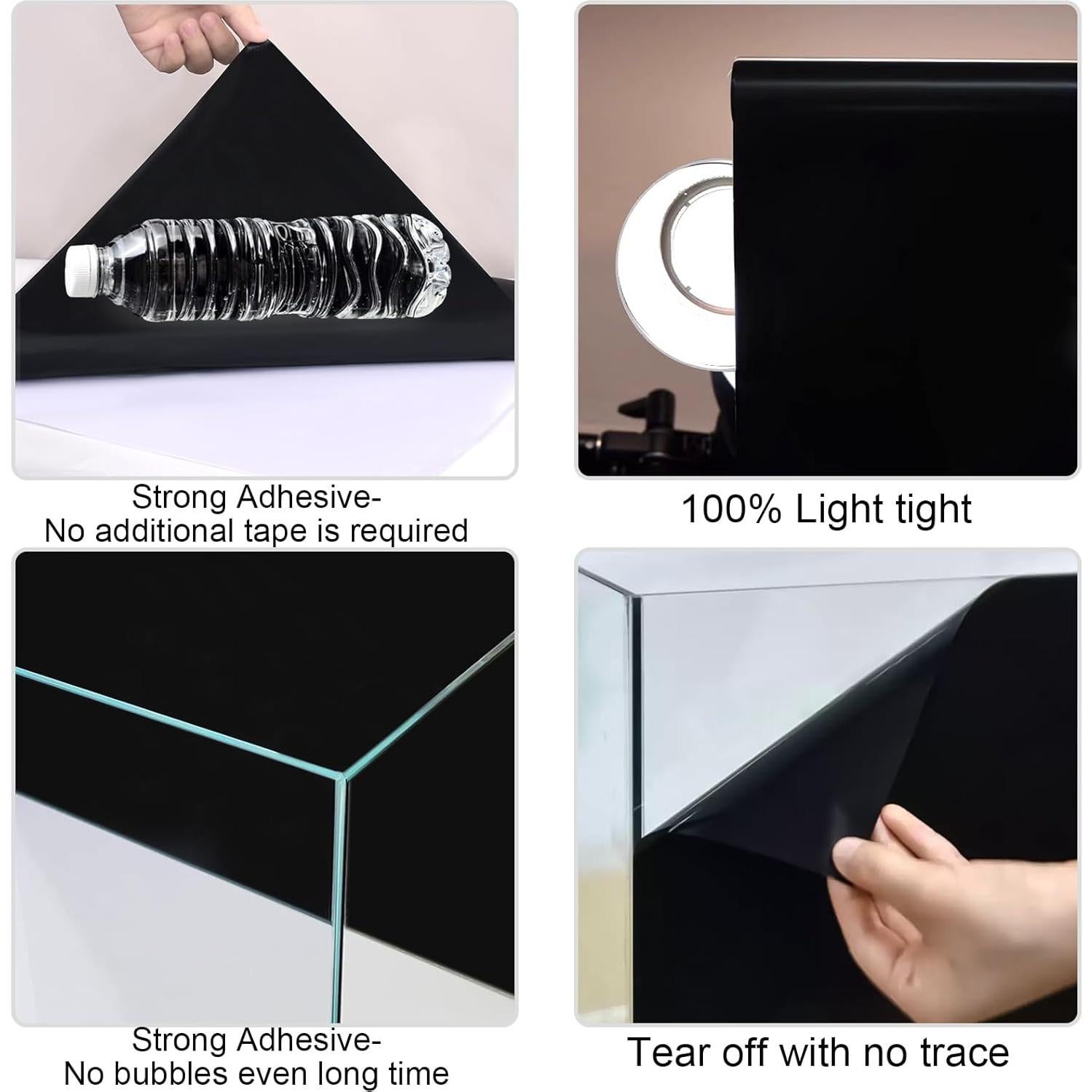 Fondo de Acuario Autoadhesivo Negro GOYJOY 30x130 cm