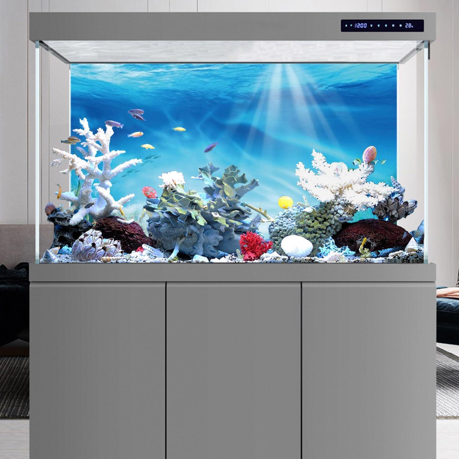 Fondo de Acuario Temático Submarino AWERT 90x45 cm Coral