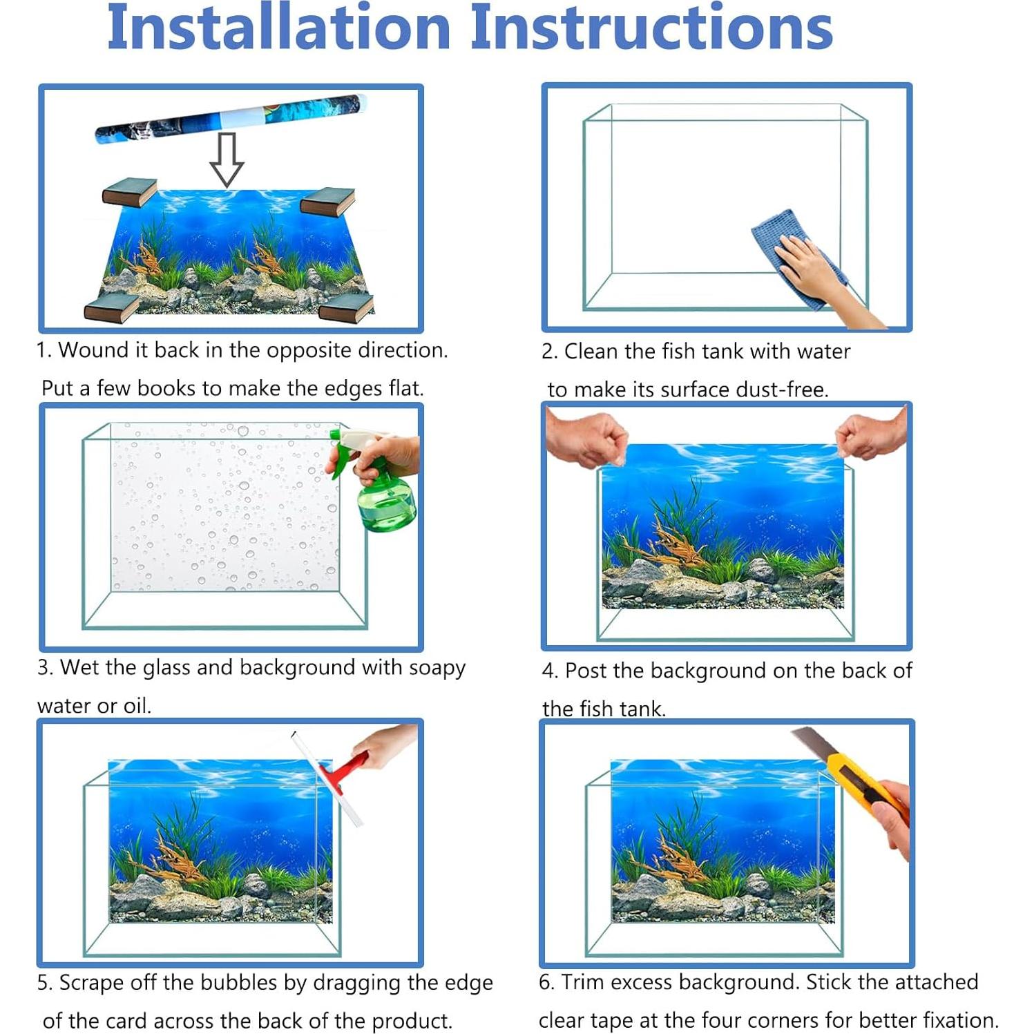 Póster de Acuario 3D XCNO 29.46x63.5cm Vinilo Premium