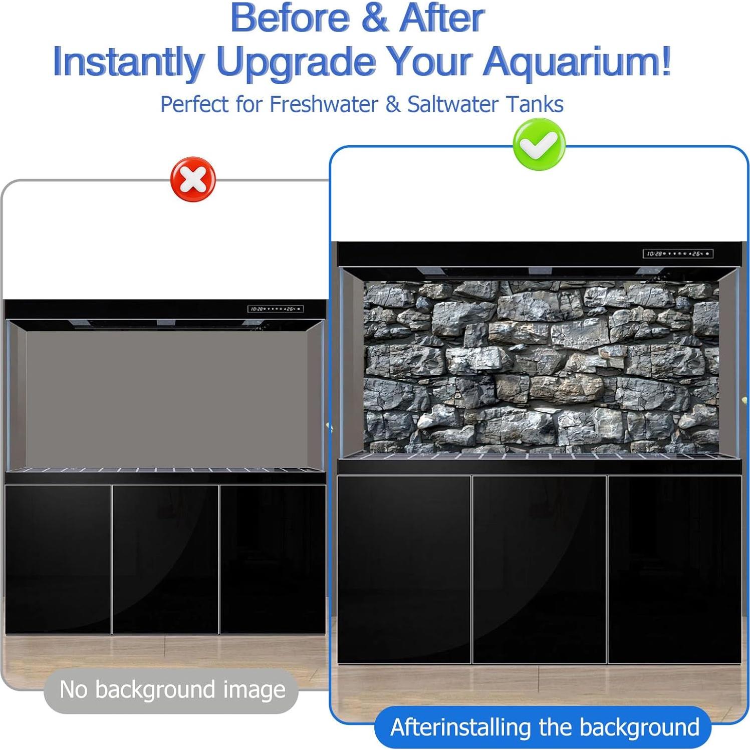 Fondo de Acuario Adherente Estático ADQST 30x60 cm Ultra HD