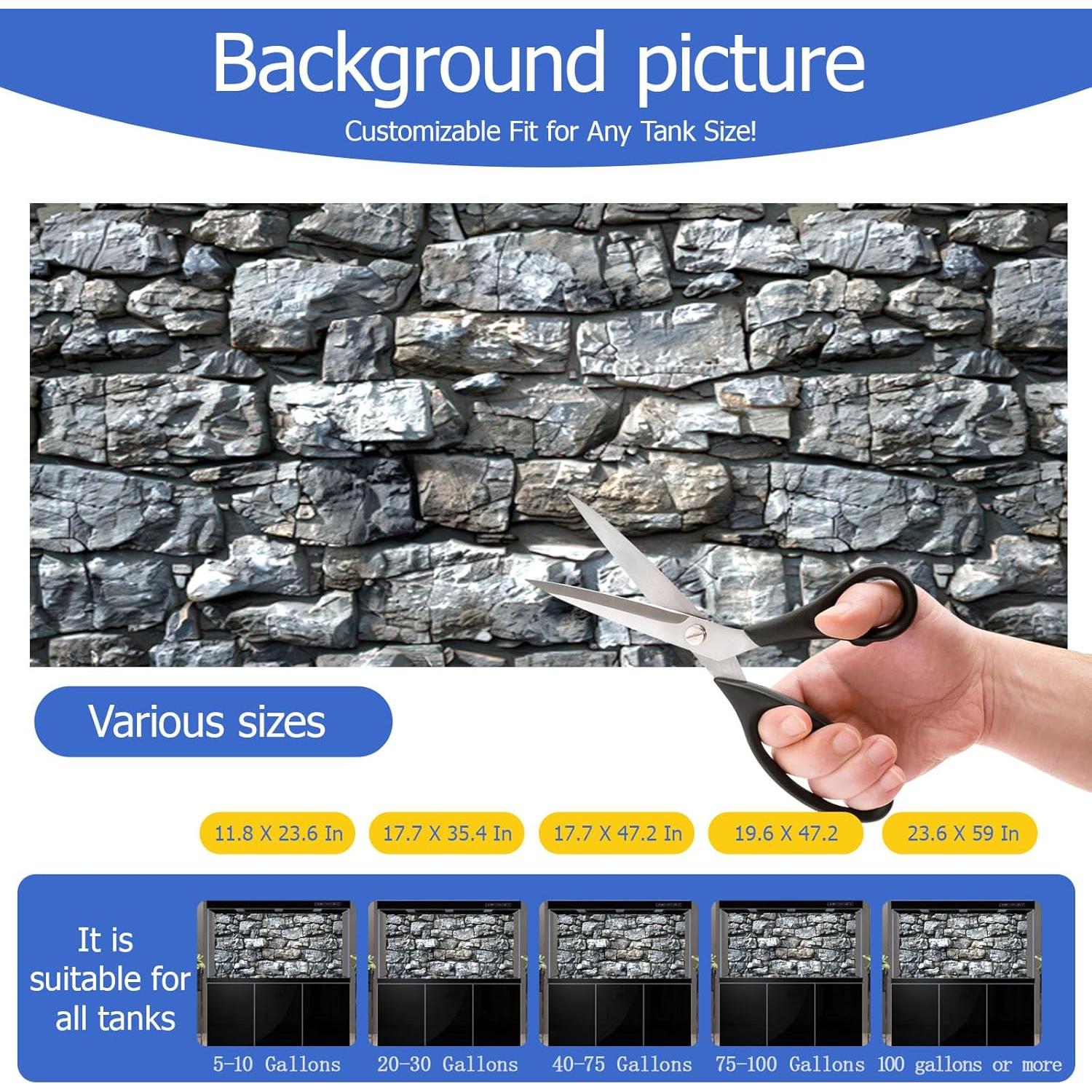 Fondo de Acuario Adherente Estático ADQST 30x60 cm Ultra HD