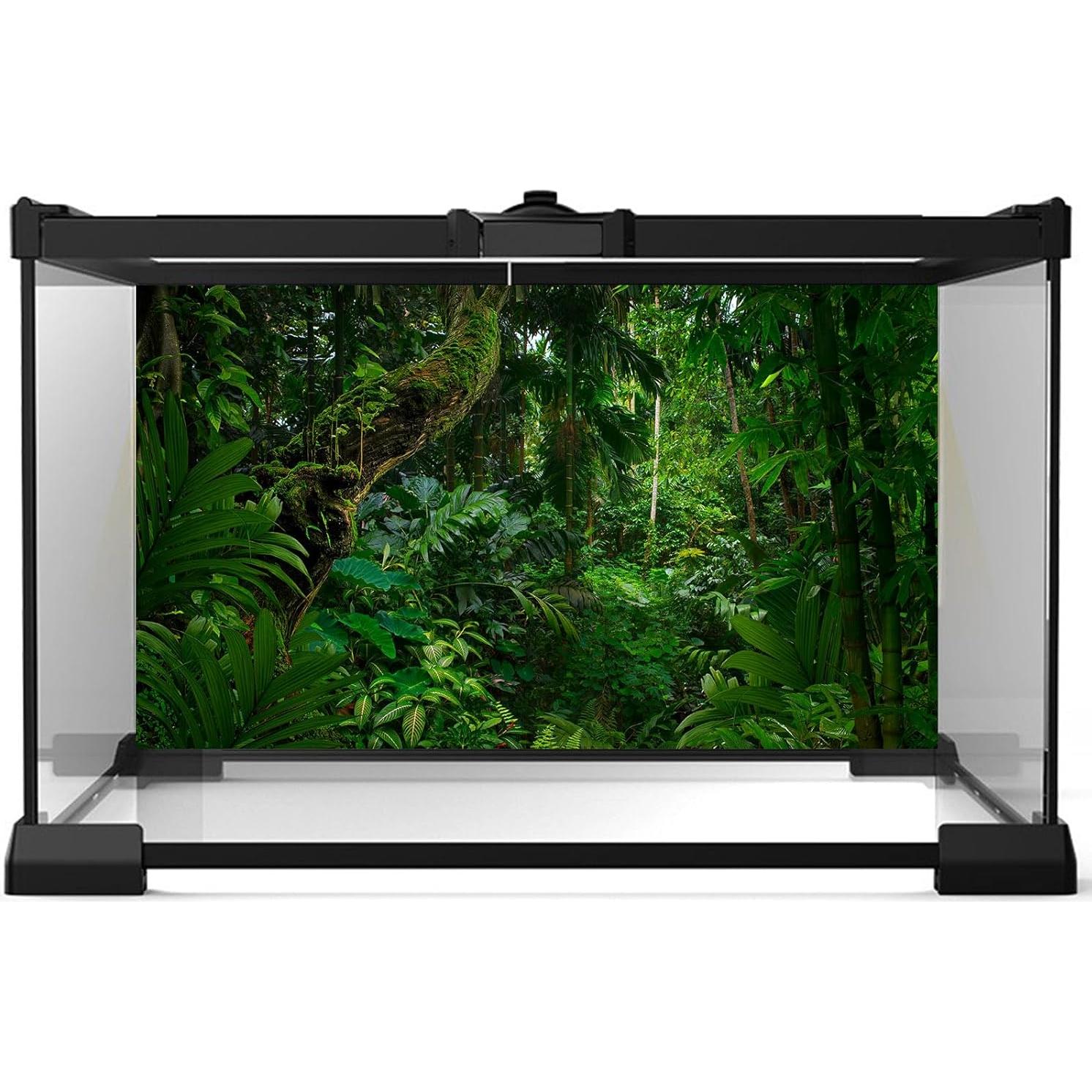 Fondo de Acuario Vinilo Duradero 120x60cm Selva Tropical