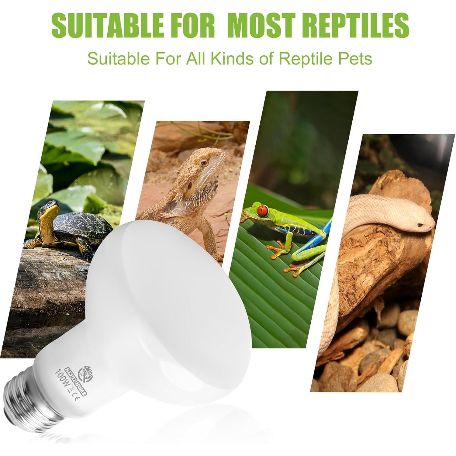 Bombillas de Calor REPTI HOME 100W para Reptiles - Paquete de 2