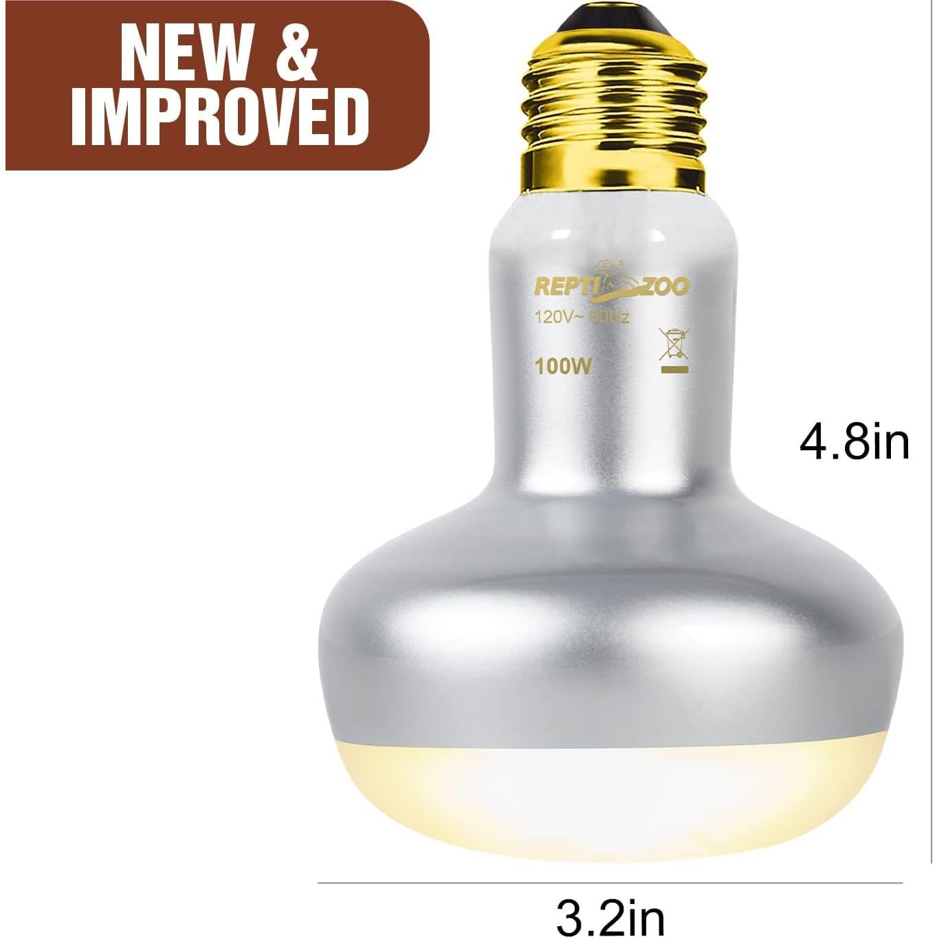 Lámpara de Calor 100W REPTI ZOO para Reptiles y Pollos