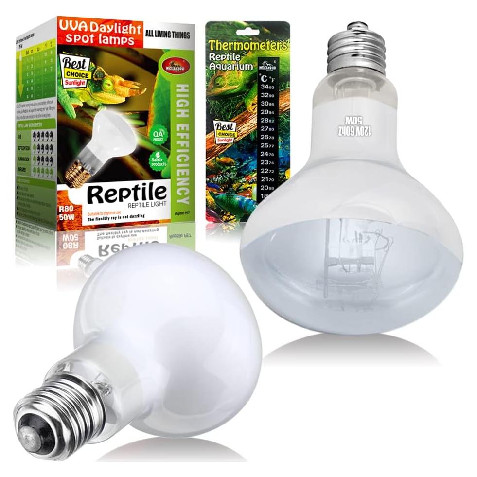 Lámpara de Calor UVA 75W MCLANZOO para Reptiles - 2 Piezas